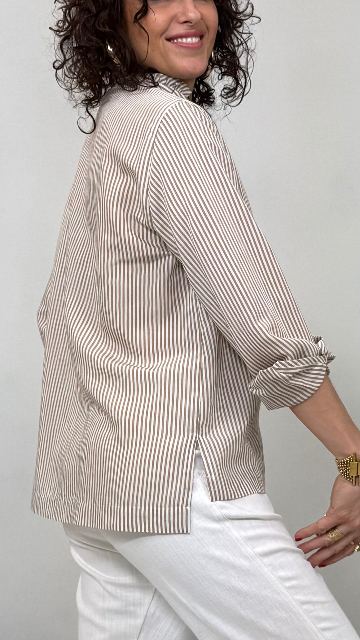 CAMICIA A RIGHE LINEA A TRAPEZIO