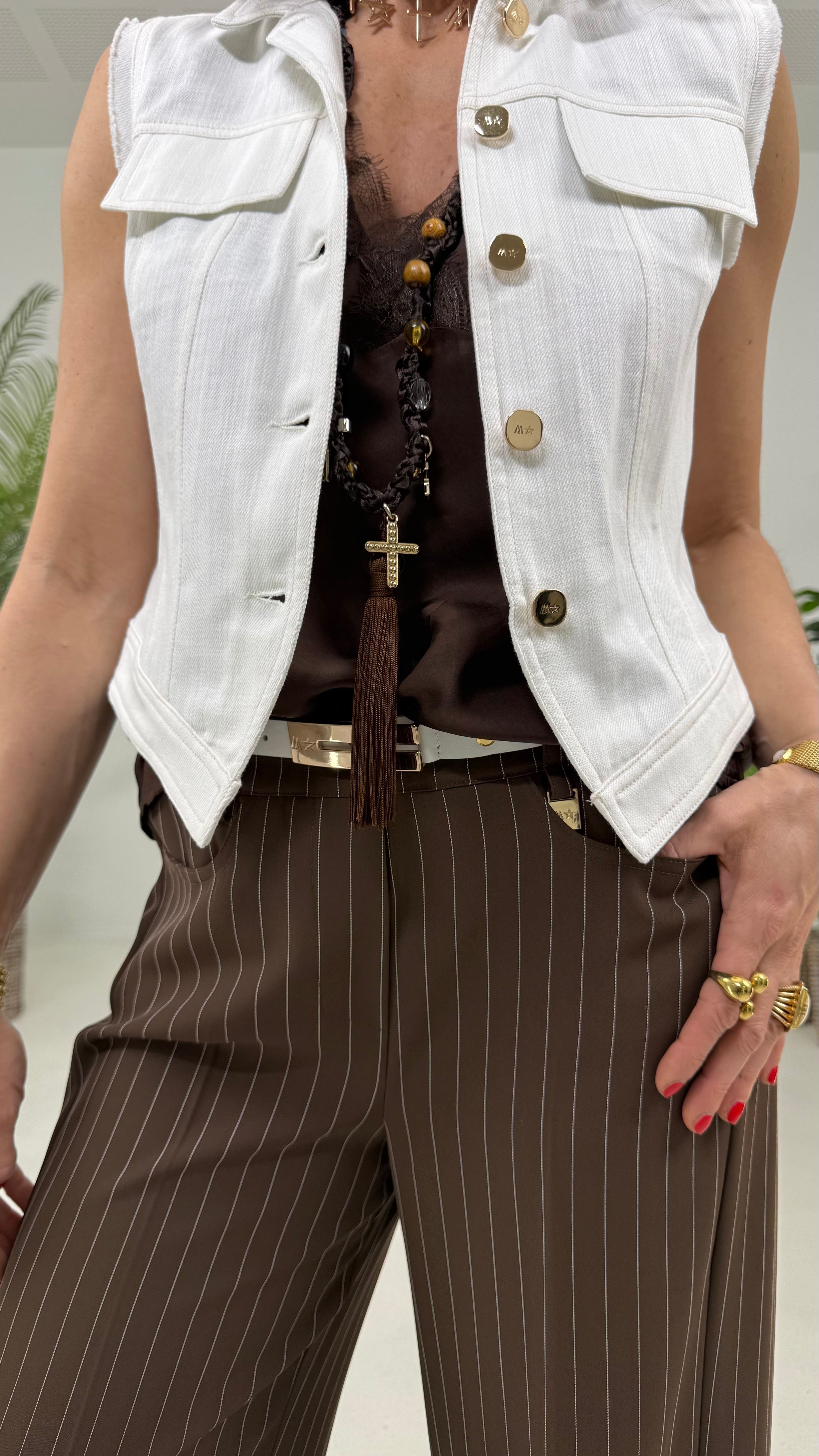 GILET-GIUBBETTO IN COTONE JEANS