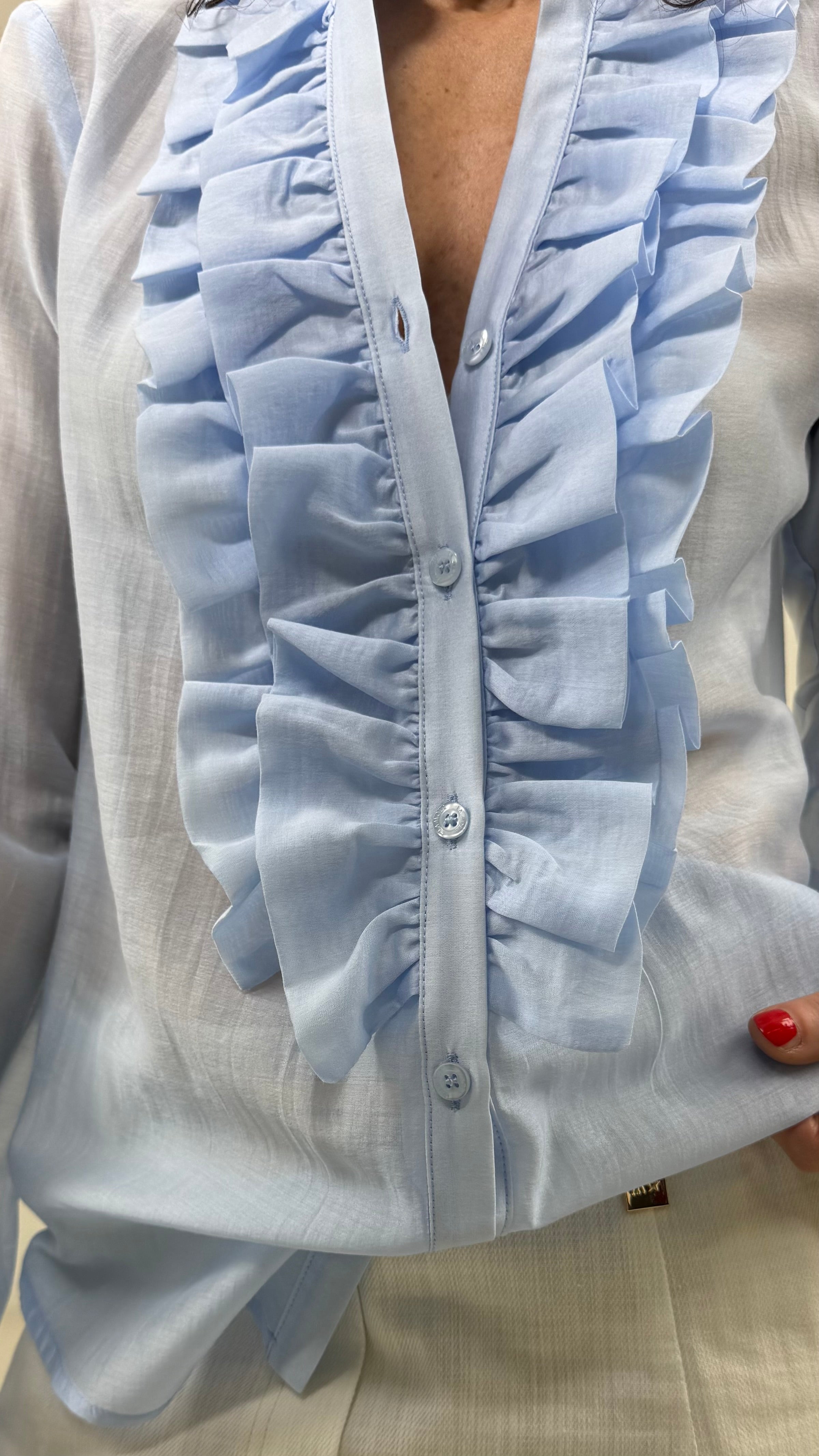 CAMICIA DOPPIA ROUCHES IN VOILE