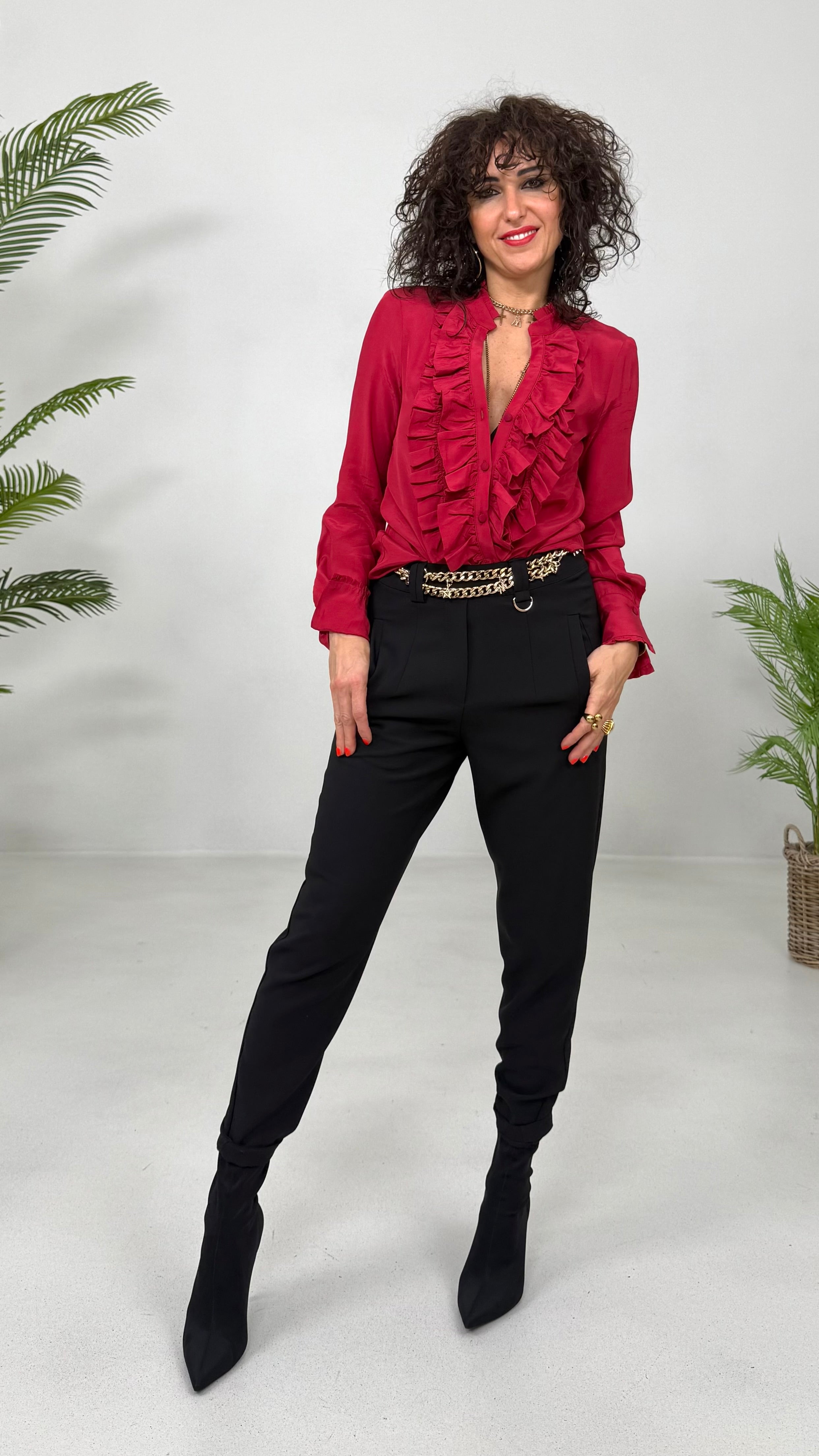 CAMICIA IN VISCOSA CON ROUCHES