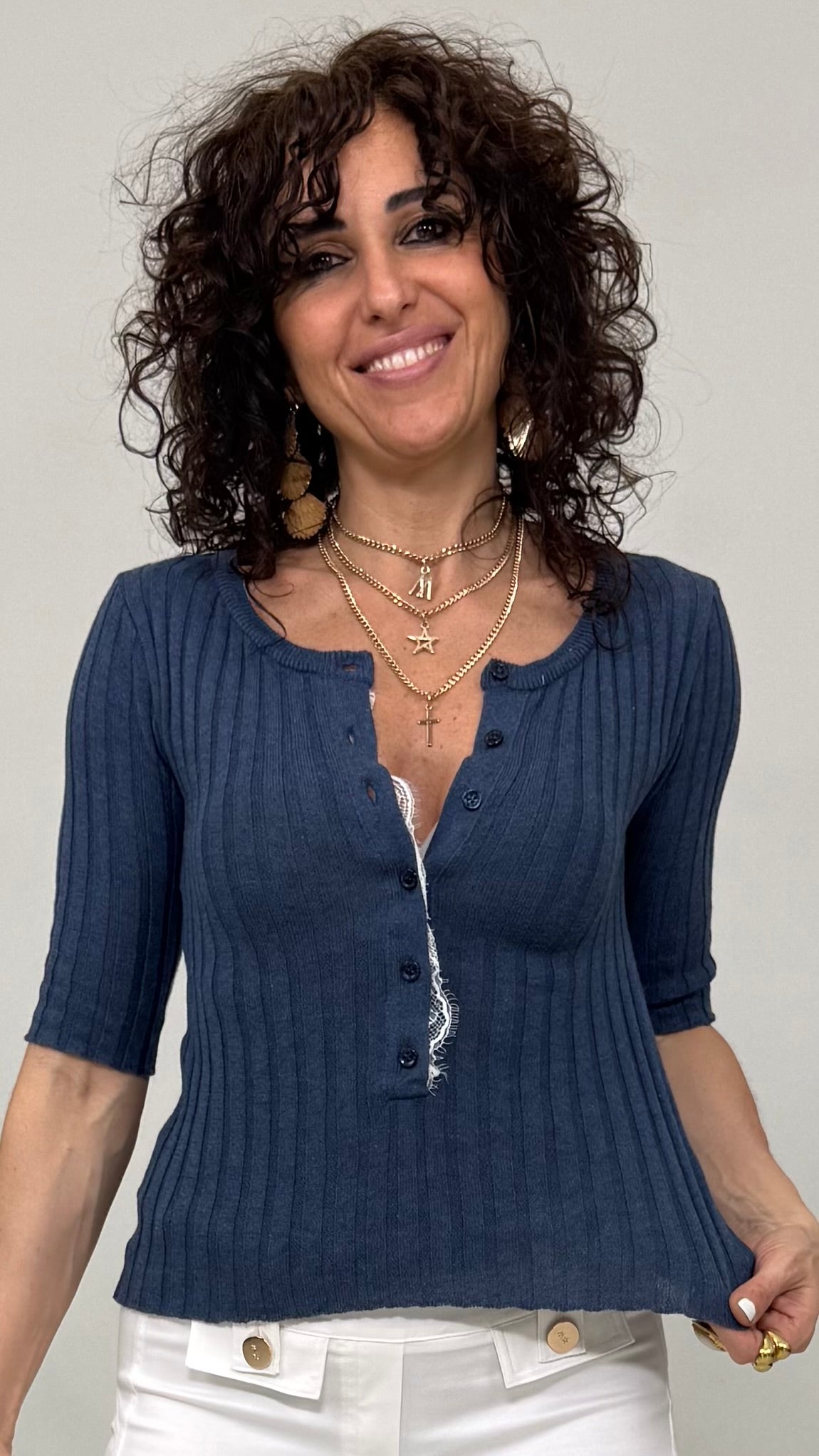 SERAFINO MANICA AL GOMITO IN FILATO EXTRAFINE