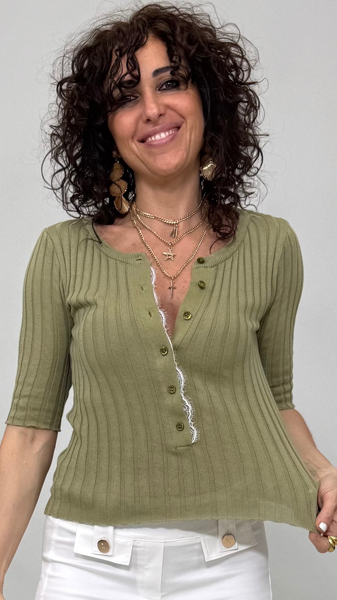 SERAFINO MANICA AL GOMITO IN FILATO EXTRAFINE