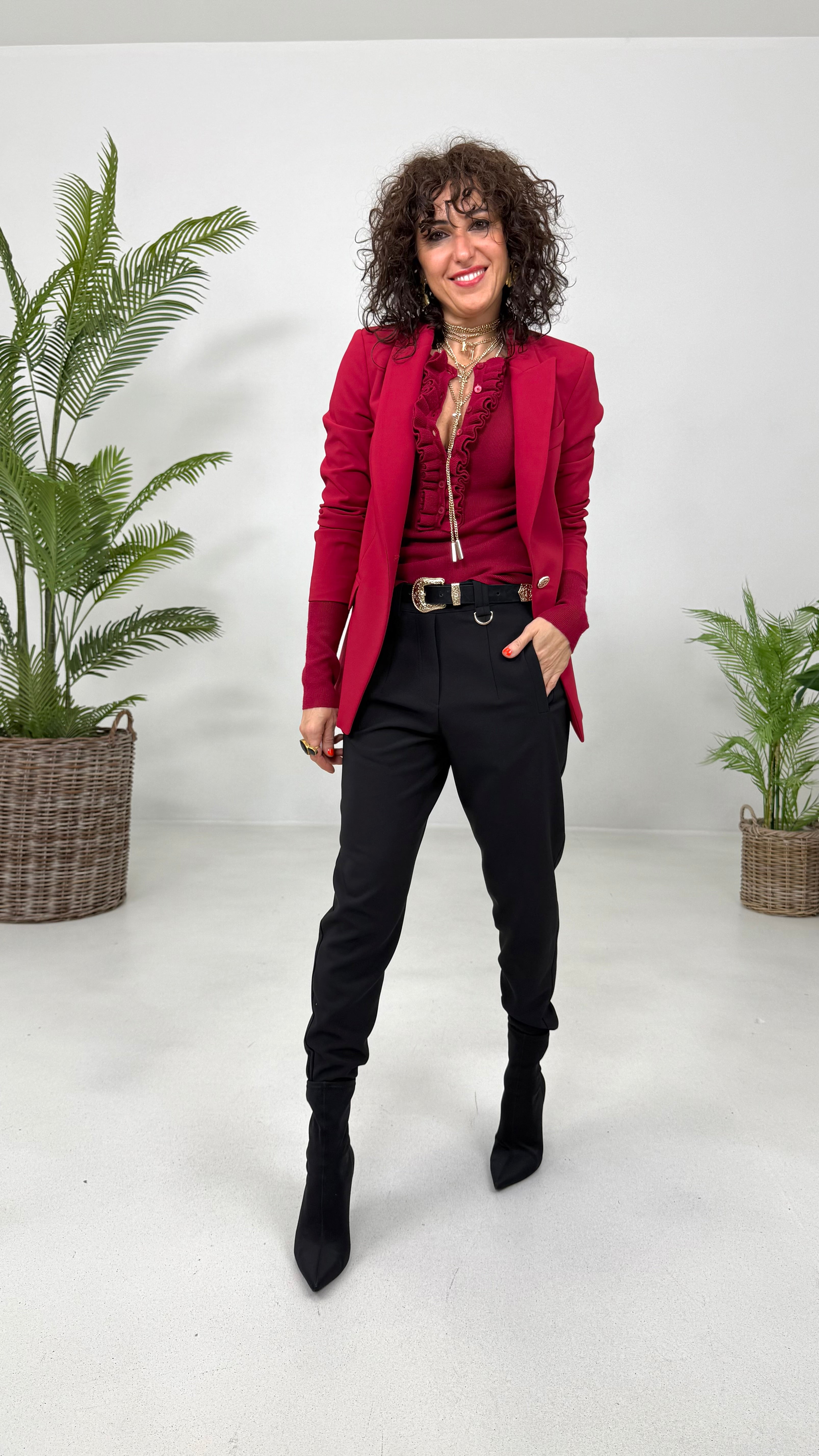 MAGLIA CON ROUCHES SU SCOLLO IN CALDA VISCOSA