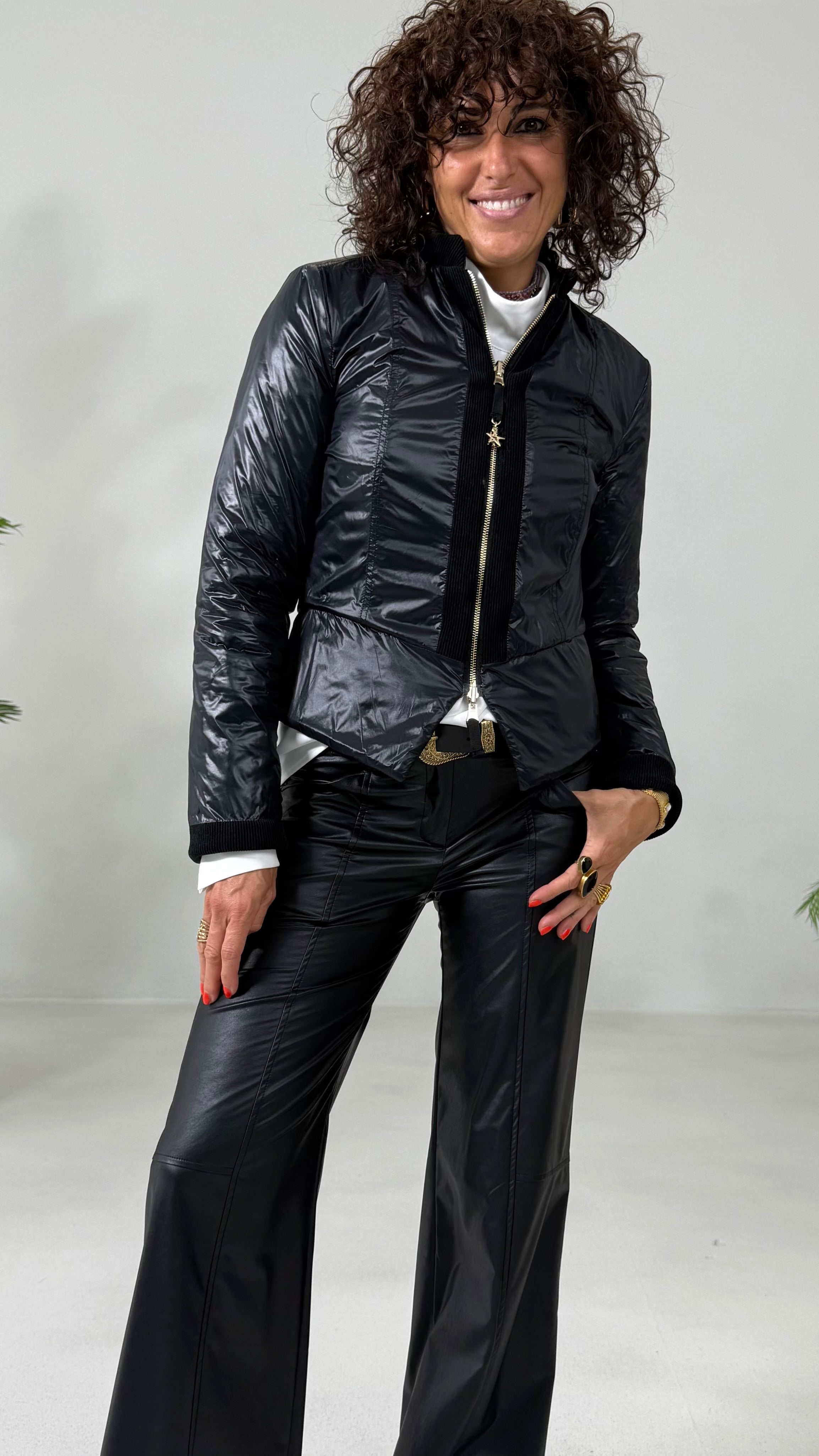 GIACCHINO DOUBLE FACE TRAPUNTATO CON ZIP