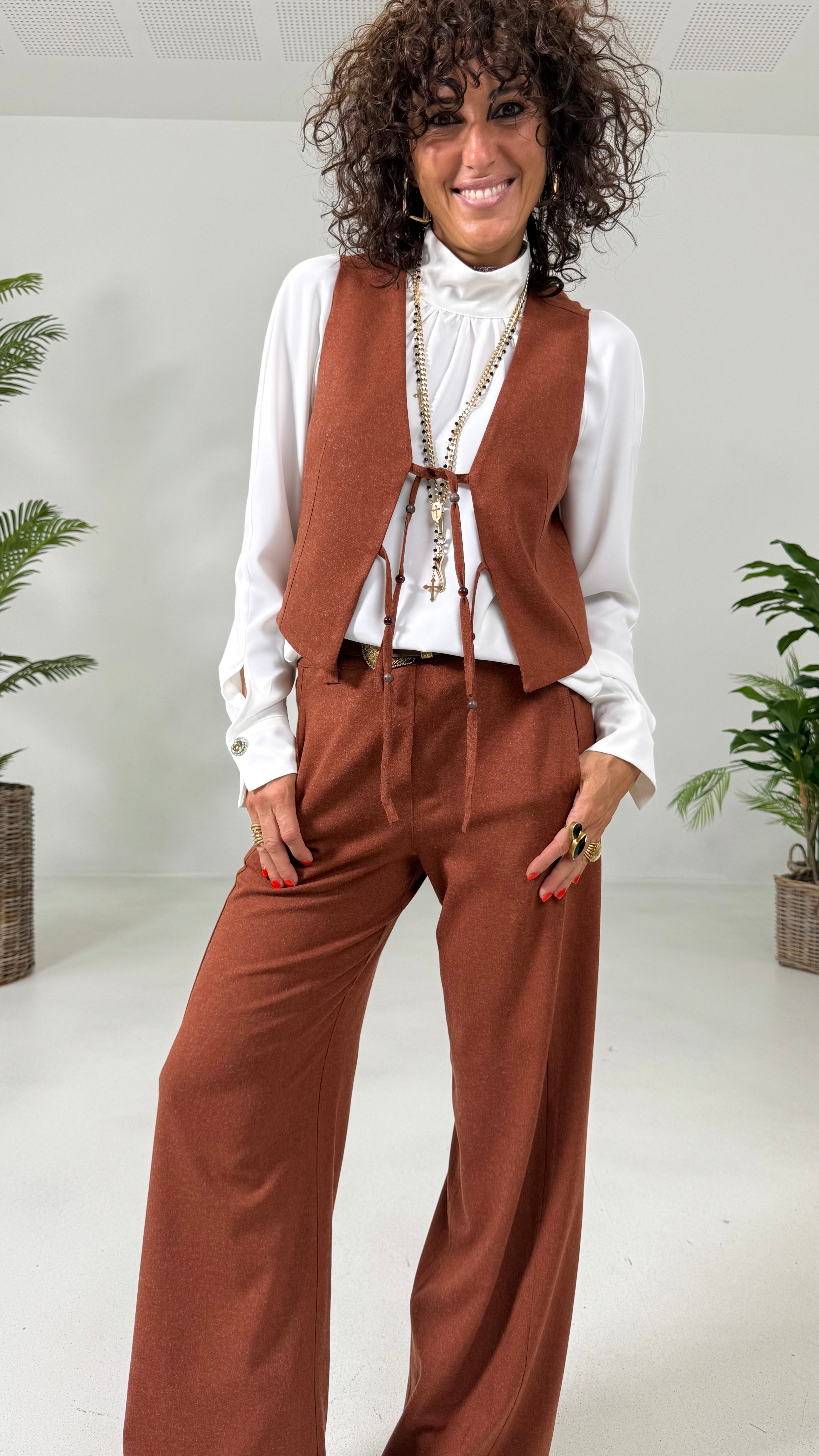 GILET IN FLANELLA SUPER ELASTICA CON LACCI