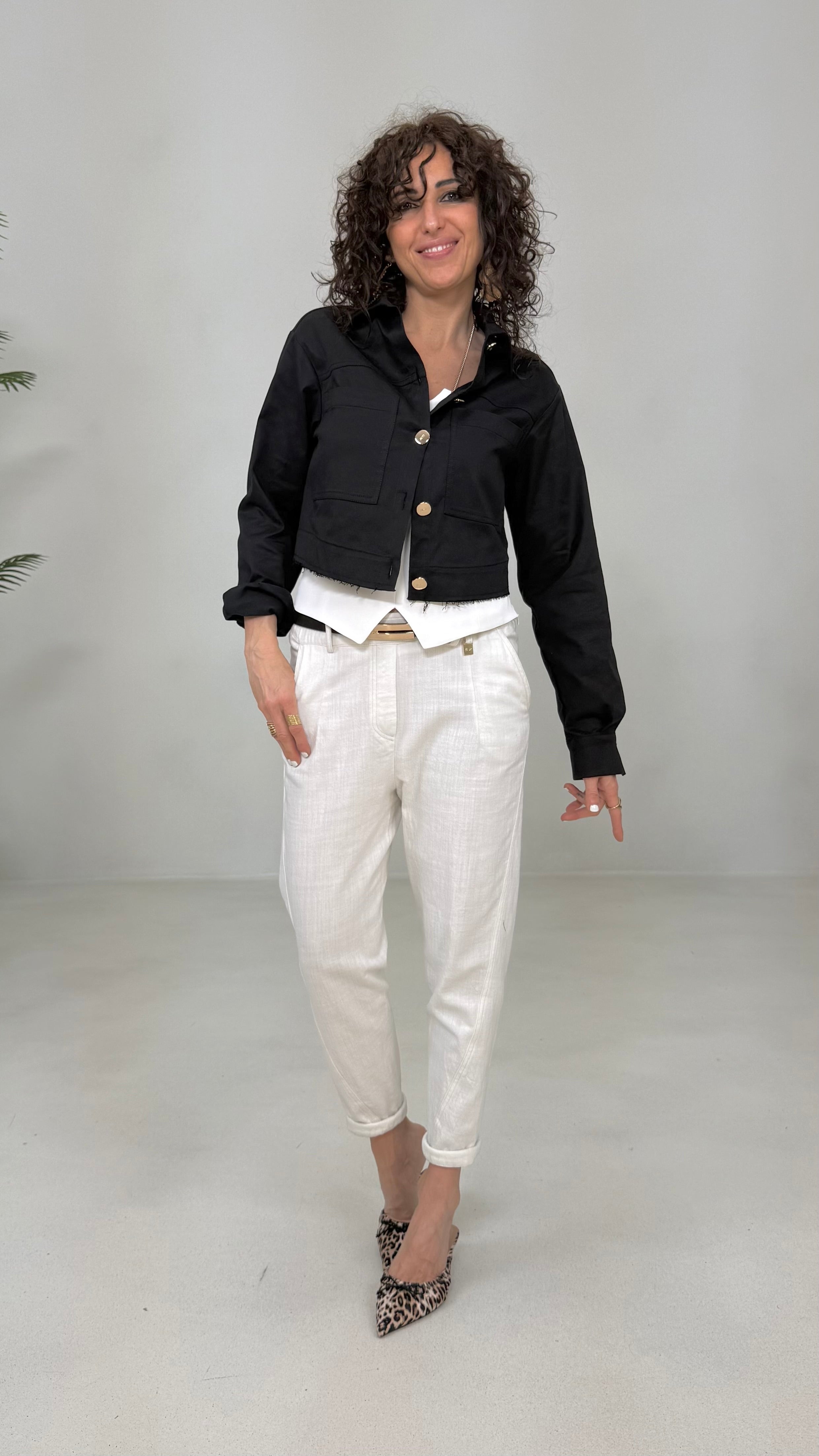 GIUBBETTO TIPO JEANS IN GABARDINA LYOCELL SUPER ELASTICA