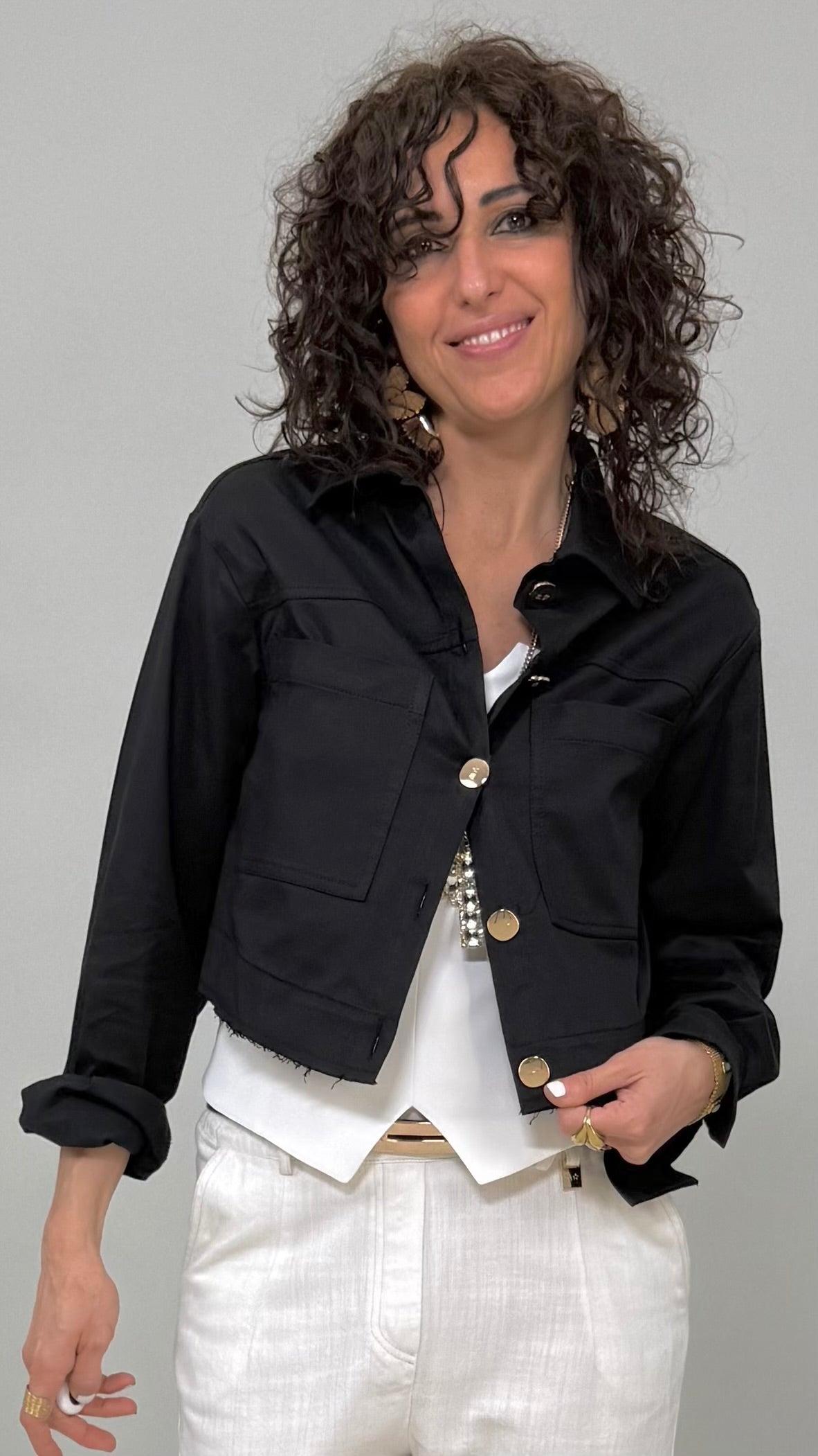 GIUBBETTO TIPO JEANS IN GABARDINA LYOCELL SUPER ELASTICA