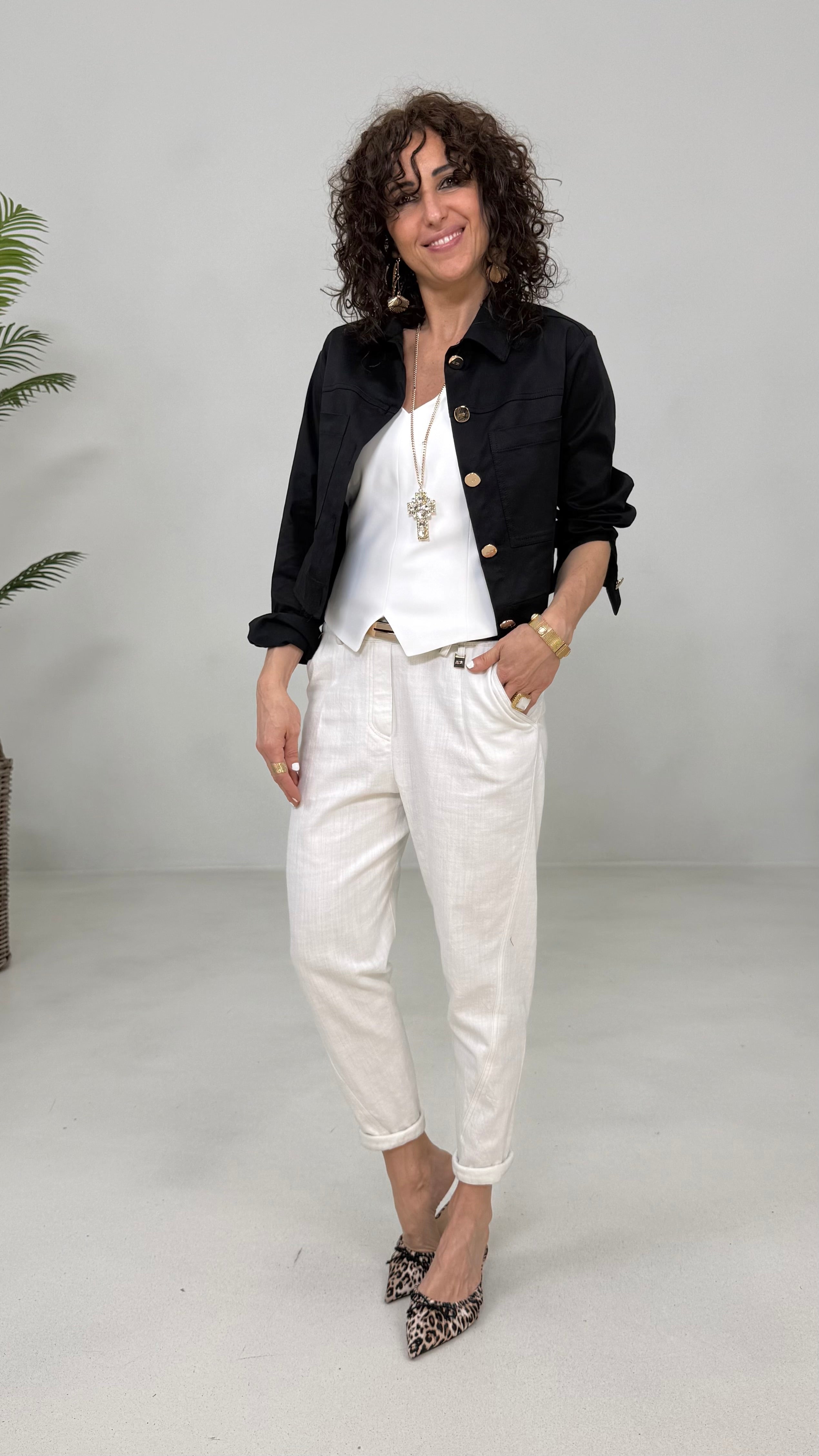 GIUBBETTO TIPO JEANS IN GABARDINA LYOCELL SUPER ELASTICA