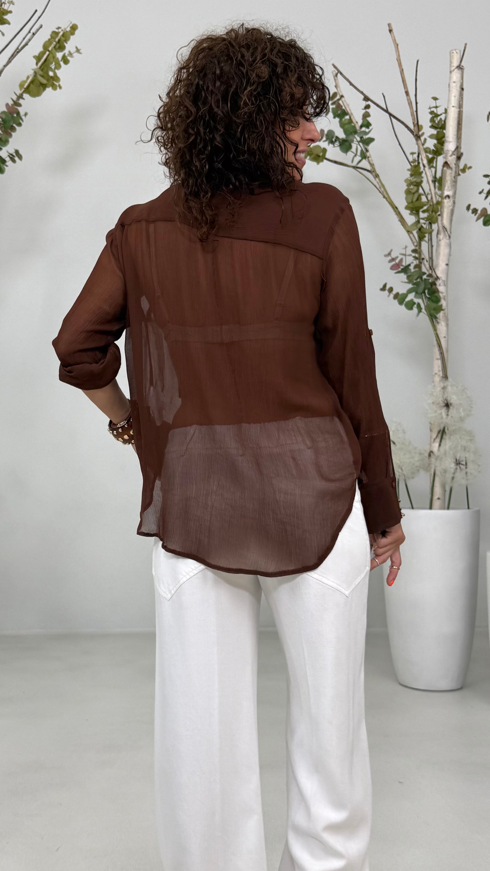 CAMICIA LINEA A UOMO IN CREPONNE VISCOSA
