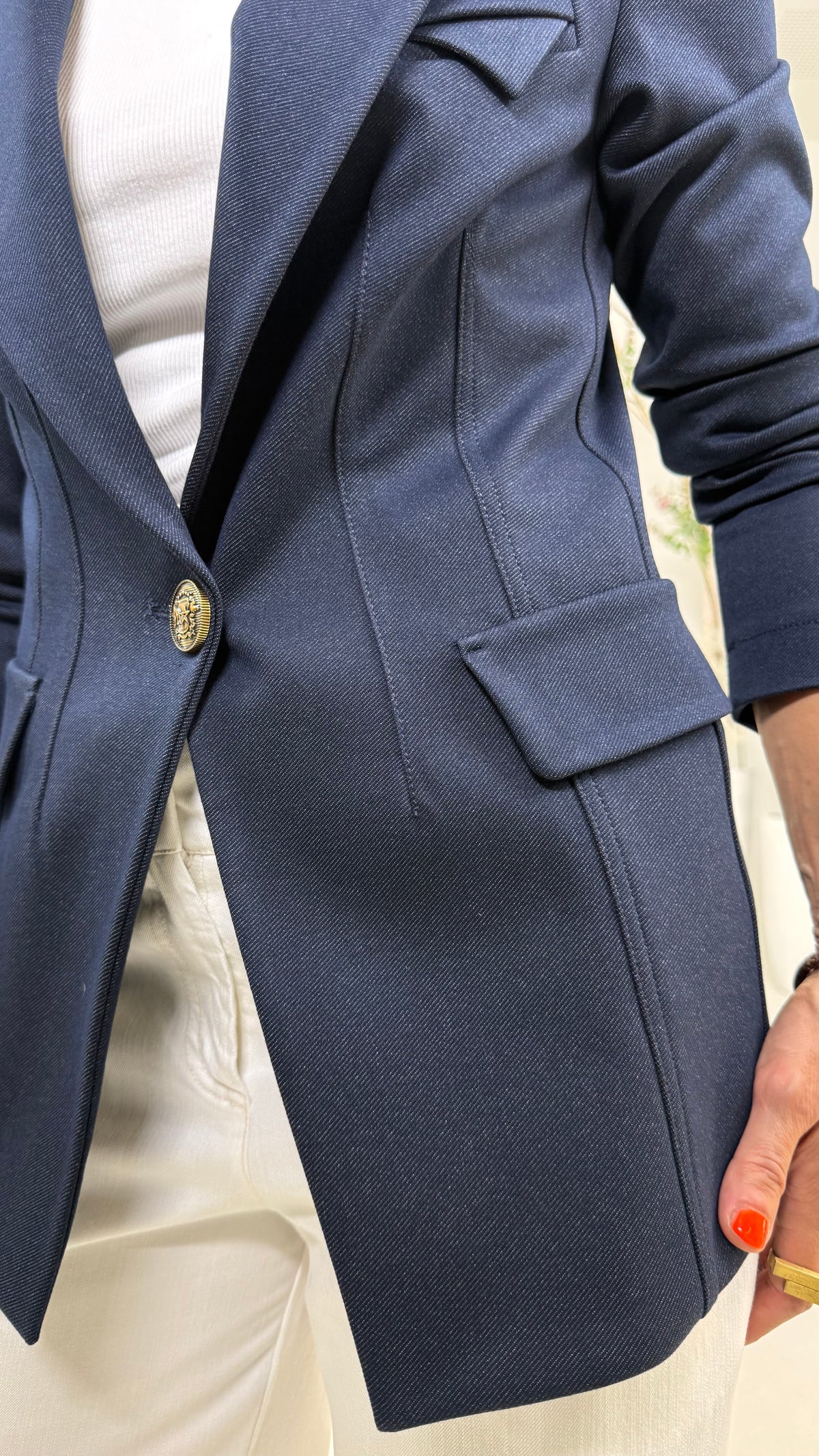 GIACCA IN TWILL PUNTO MAGLIA