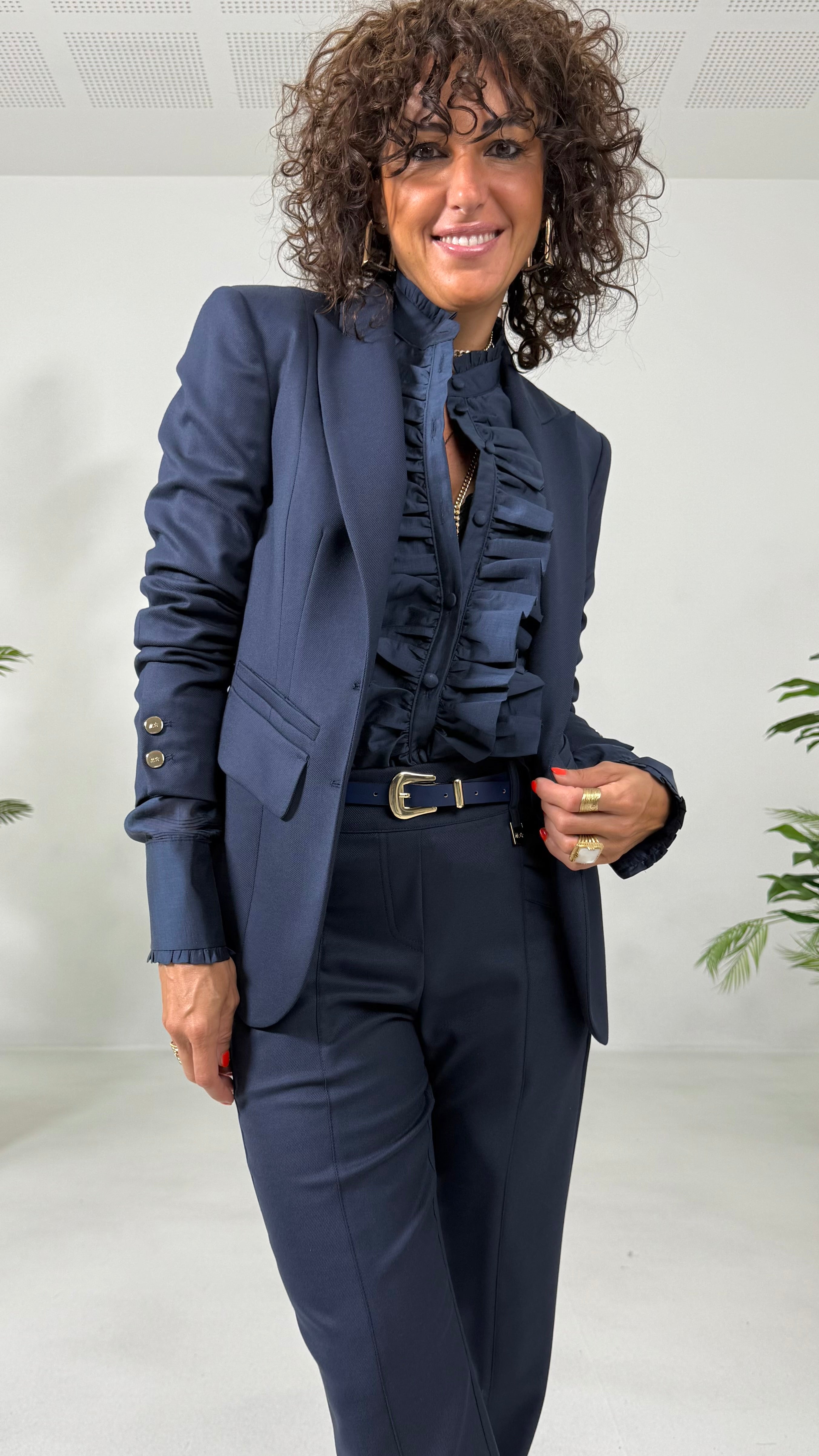 GIACCA BLAZER MONOPETTO IN FLANELLA CARDATA