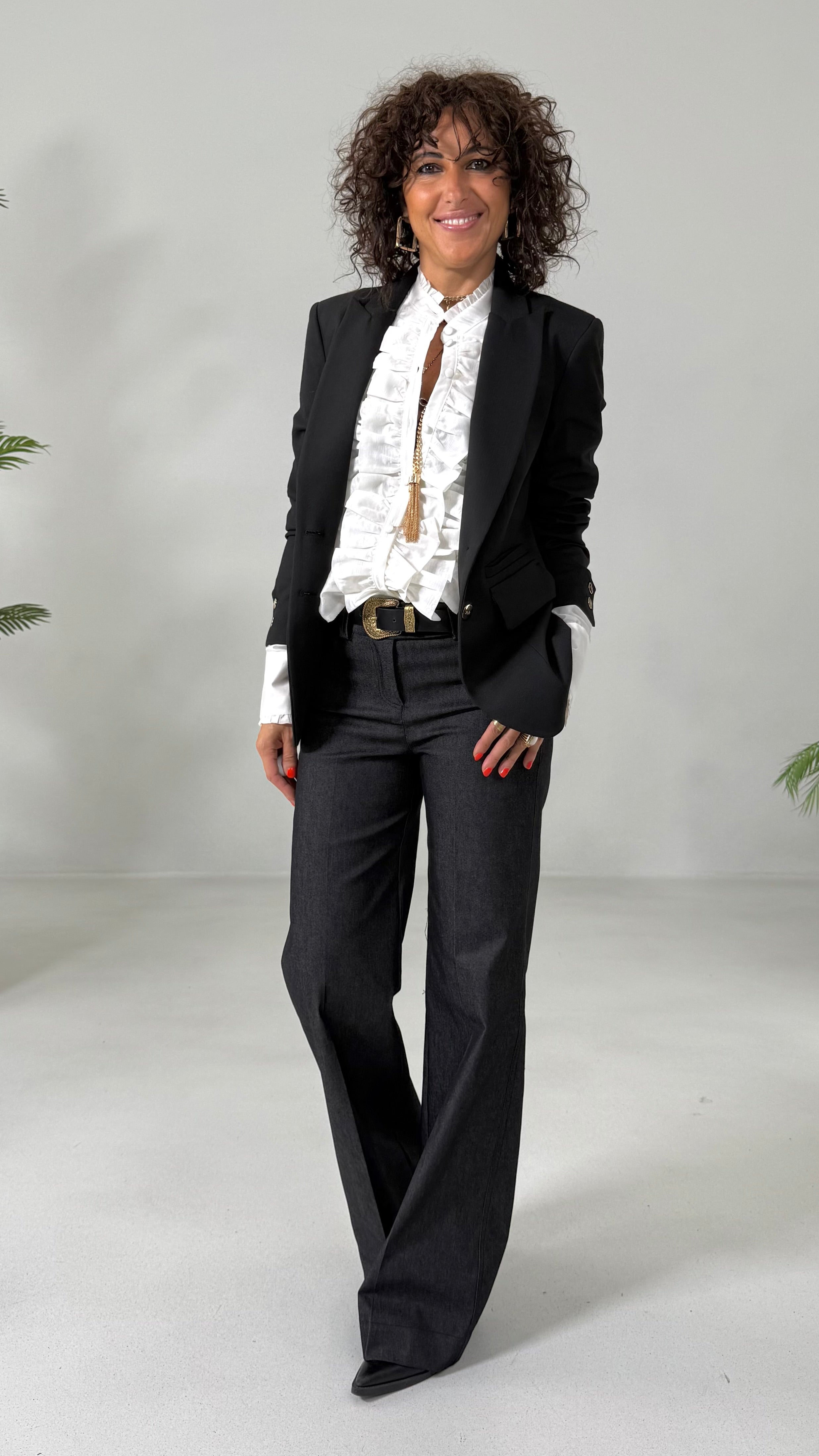 GIACCA BLAZER MONOPETTO IN FLANELLA CARDATA