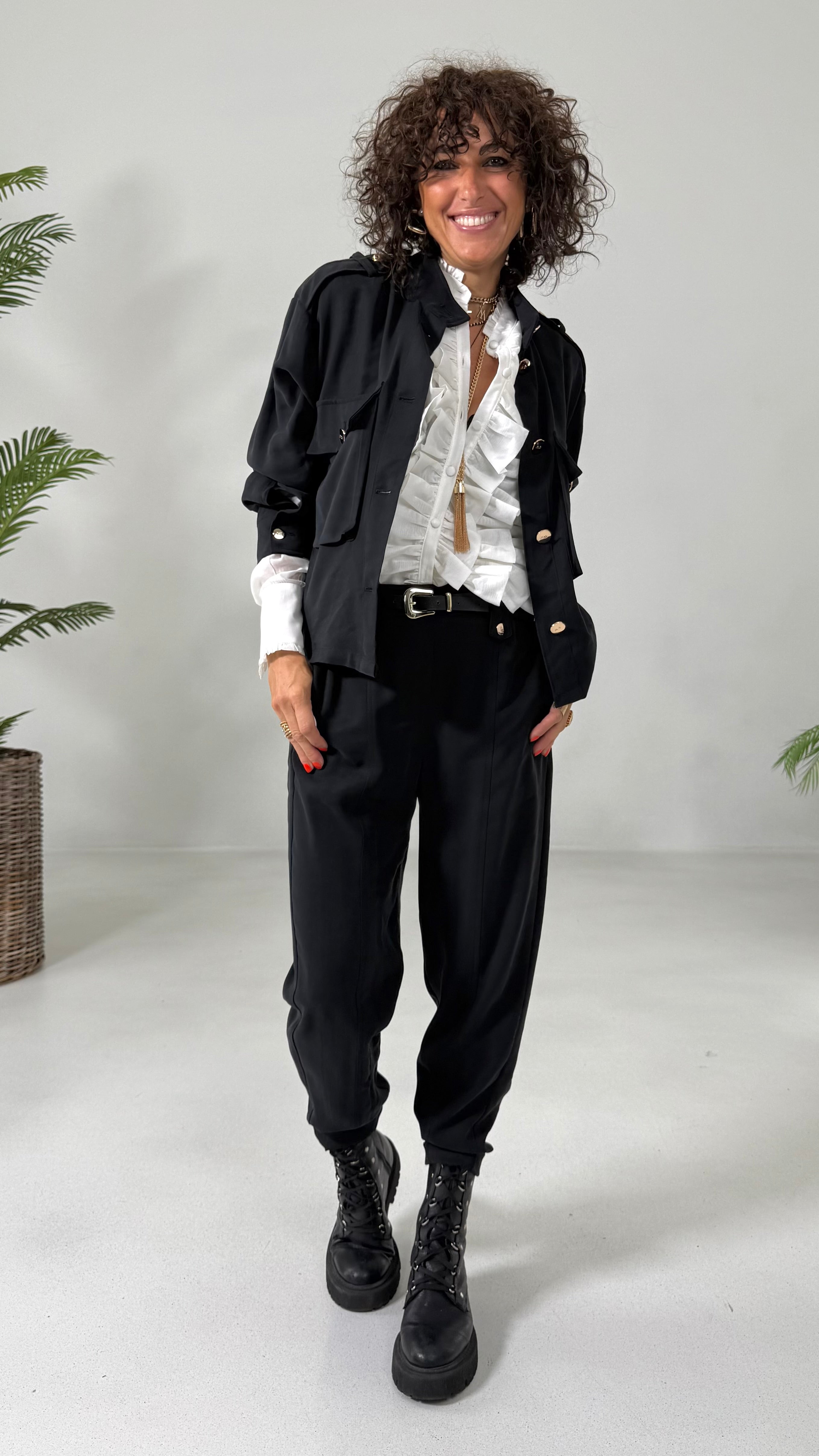 CAMICIA GIACCA CON TASCONI IN TECNICO VISCOSA EFFETTO CUPRO