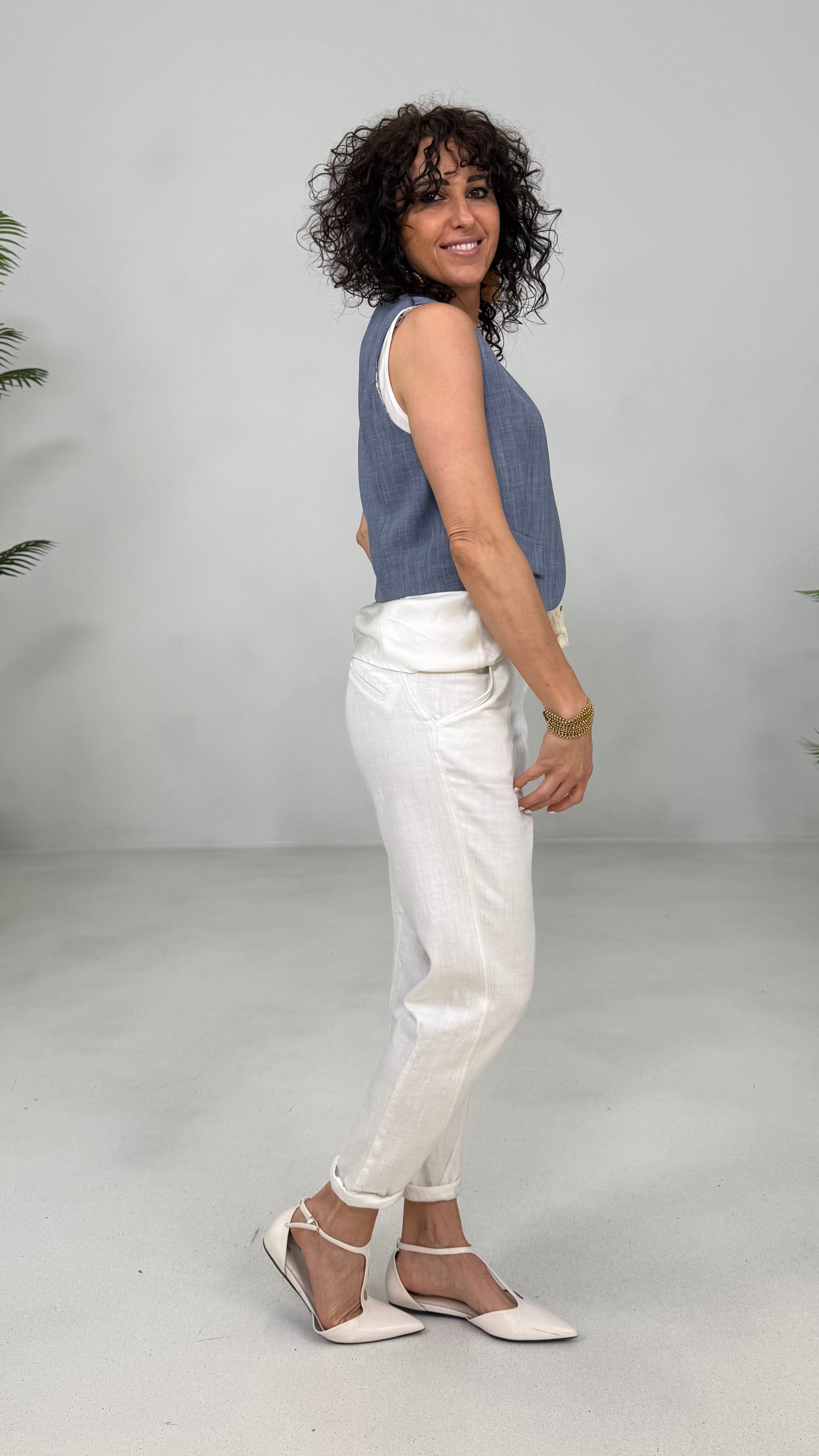 GILET NAPPINE IN GRISAGLIA LEGGERA