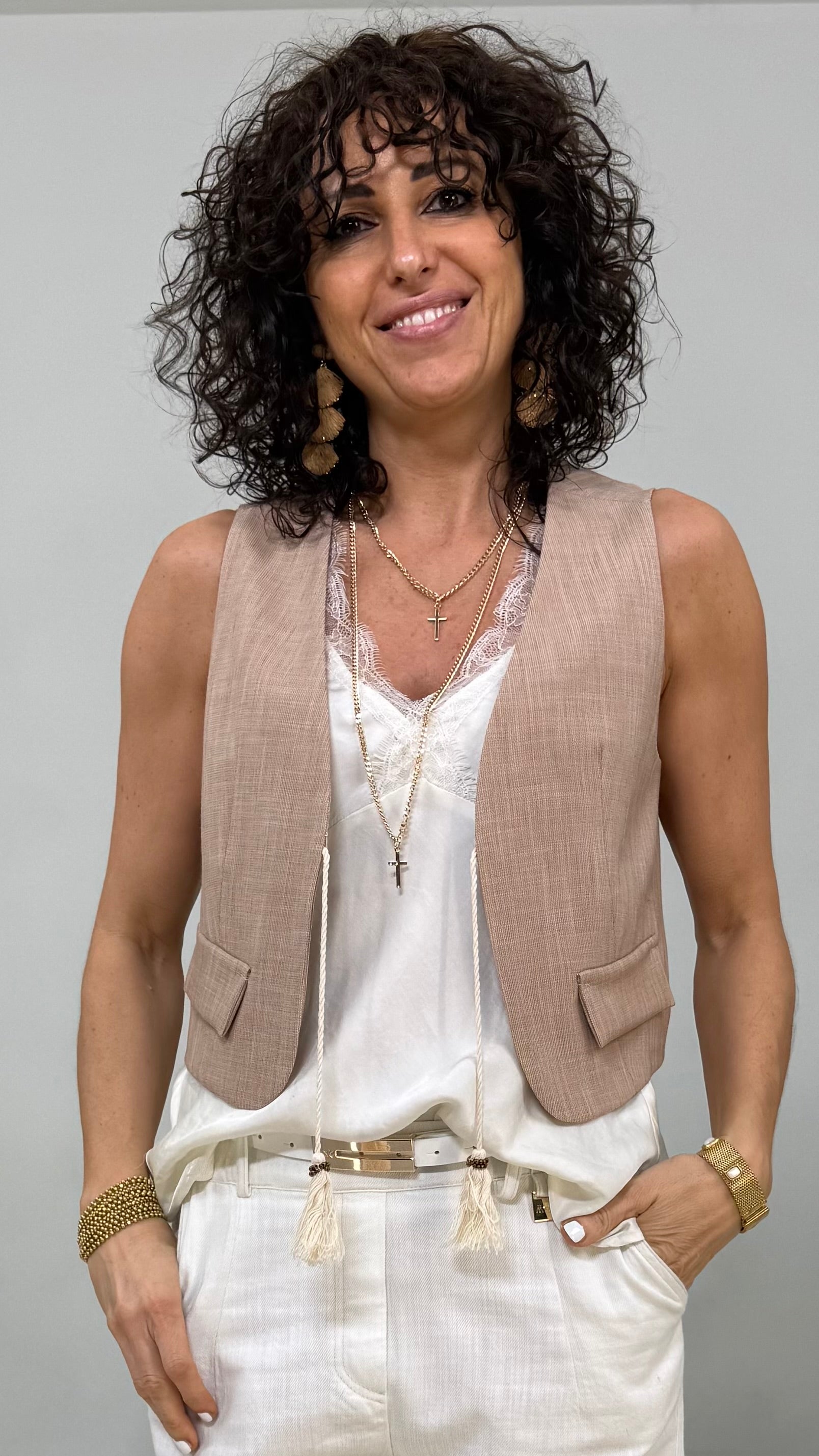 GILET NAPPINE IN GRISAGLIA LEGGERA