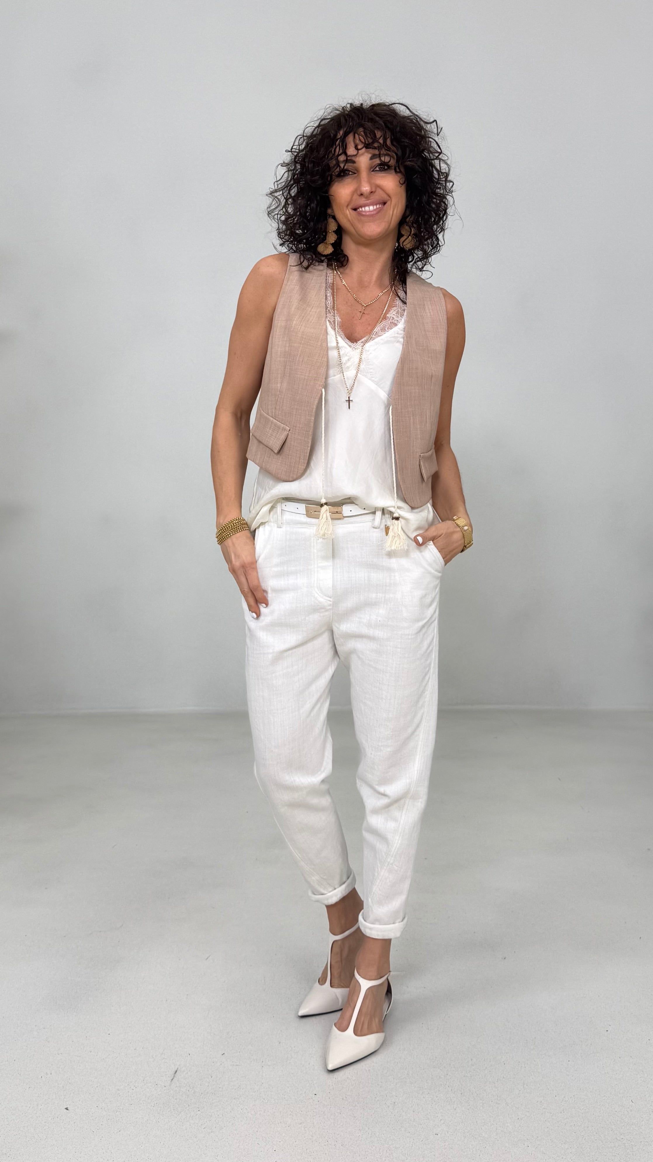 GILET NAPPINE IN GRISAGLIA LEGGERA