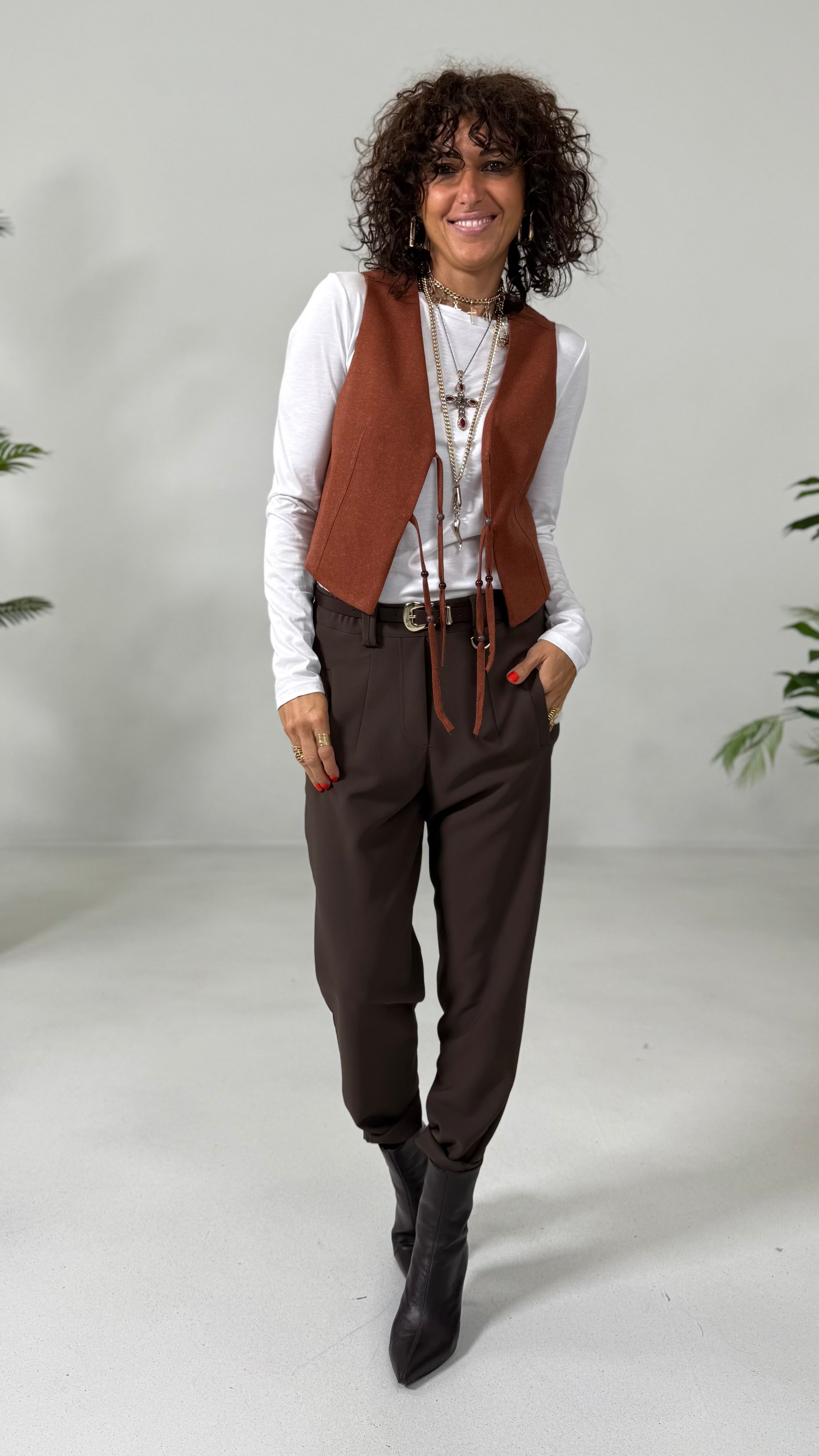 GILET IN FLANELLA SUPER ELASTICA CON LACCI