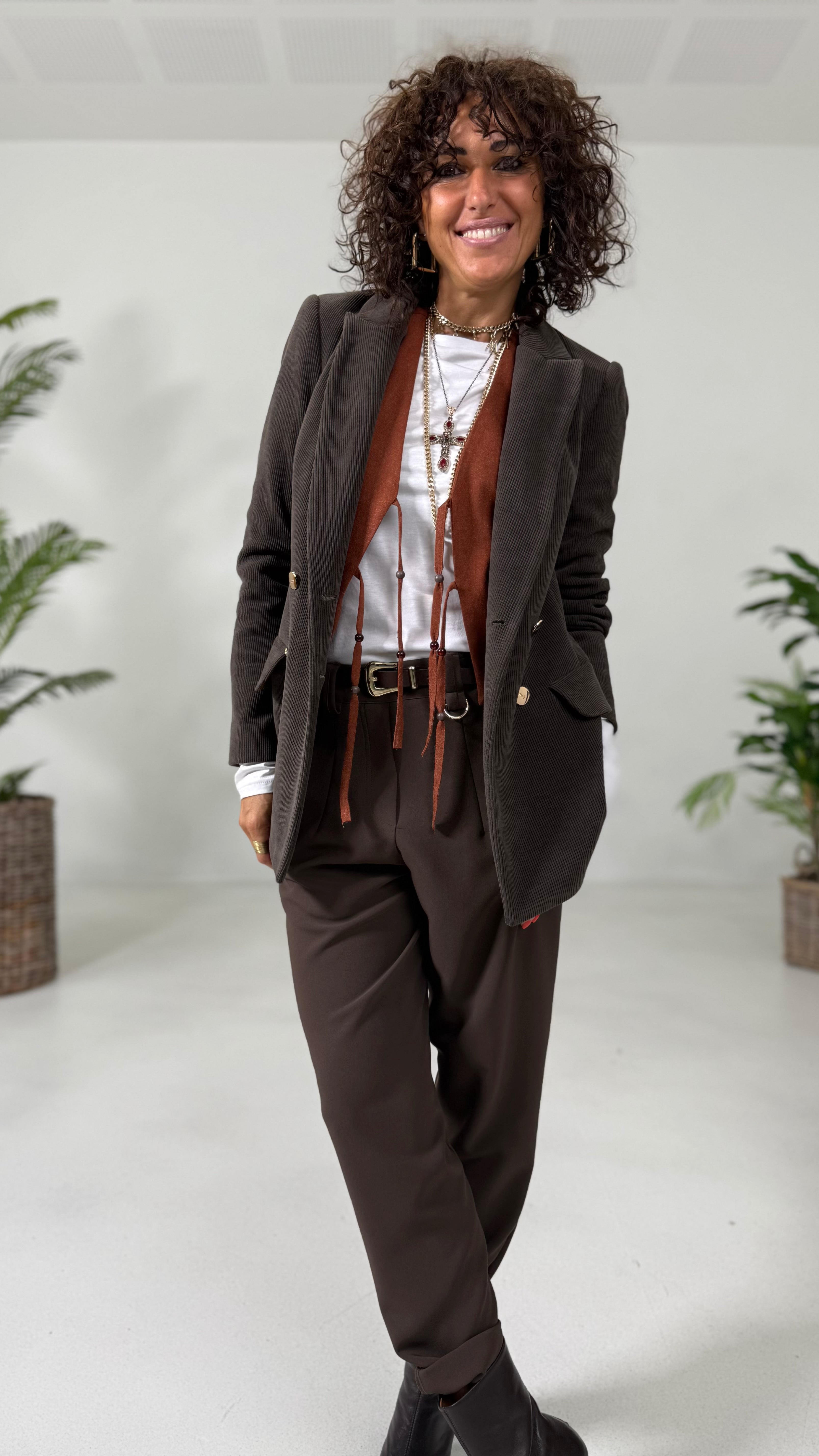 GILET IN FLANELLA SUPER ELASTICA CON LACCI
