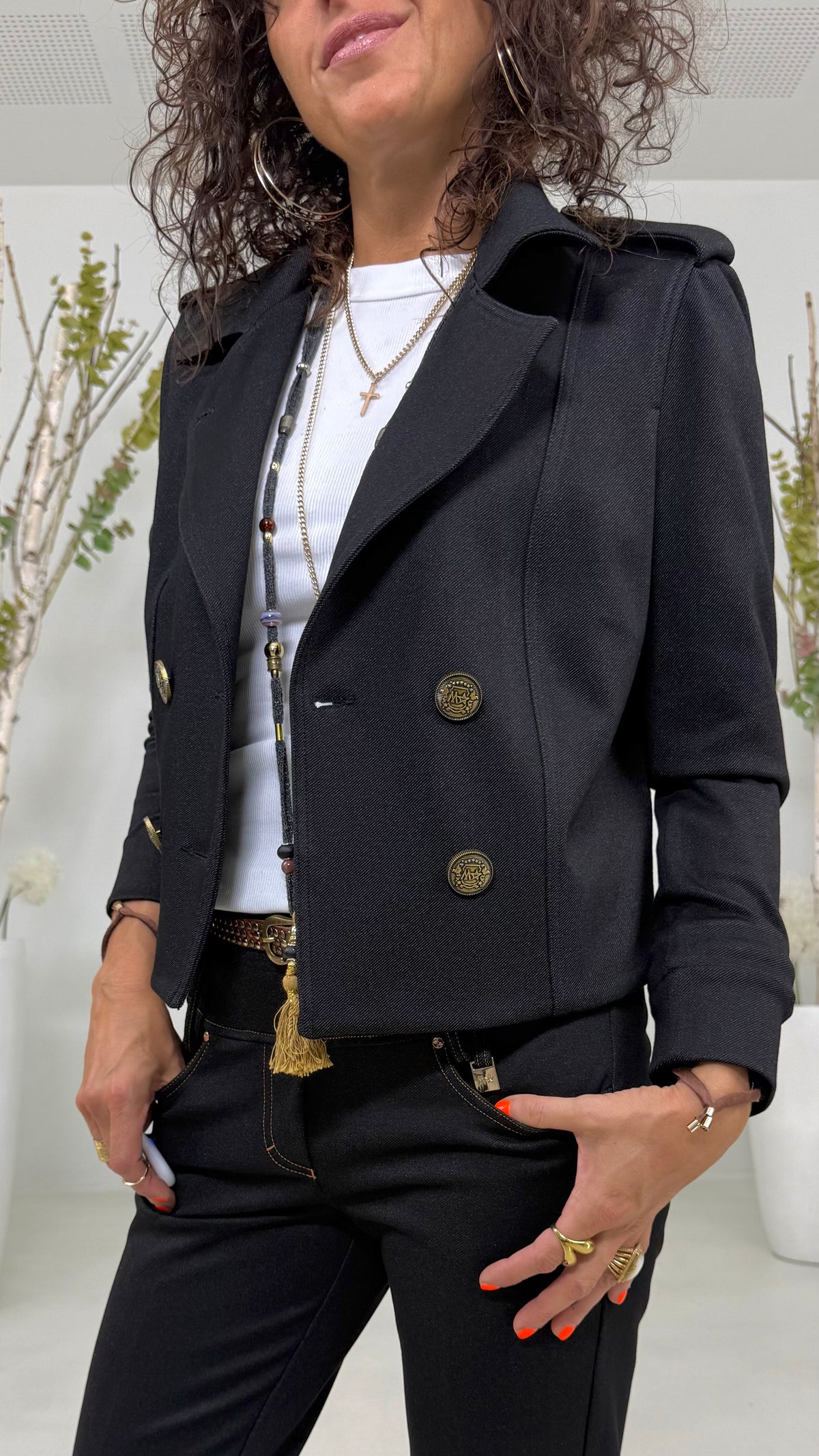 SPENCER ALAMARI IN TWILL PUNTO MAGLIA