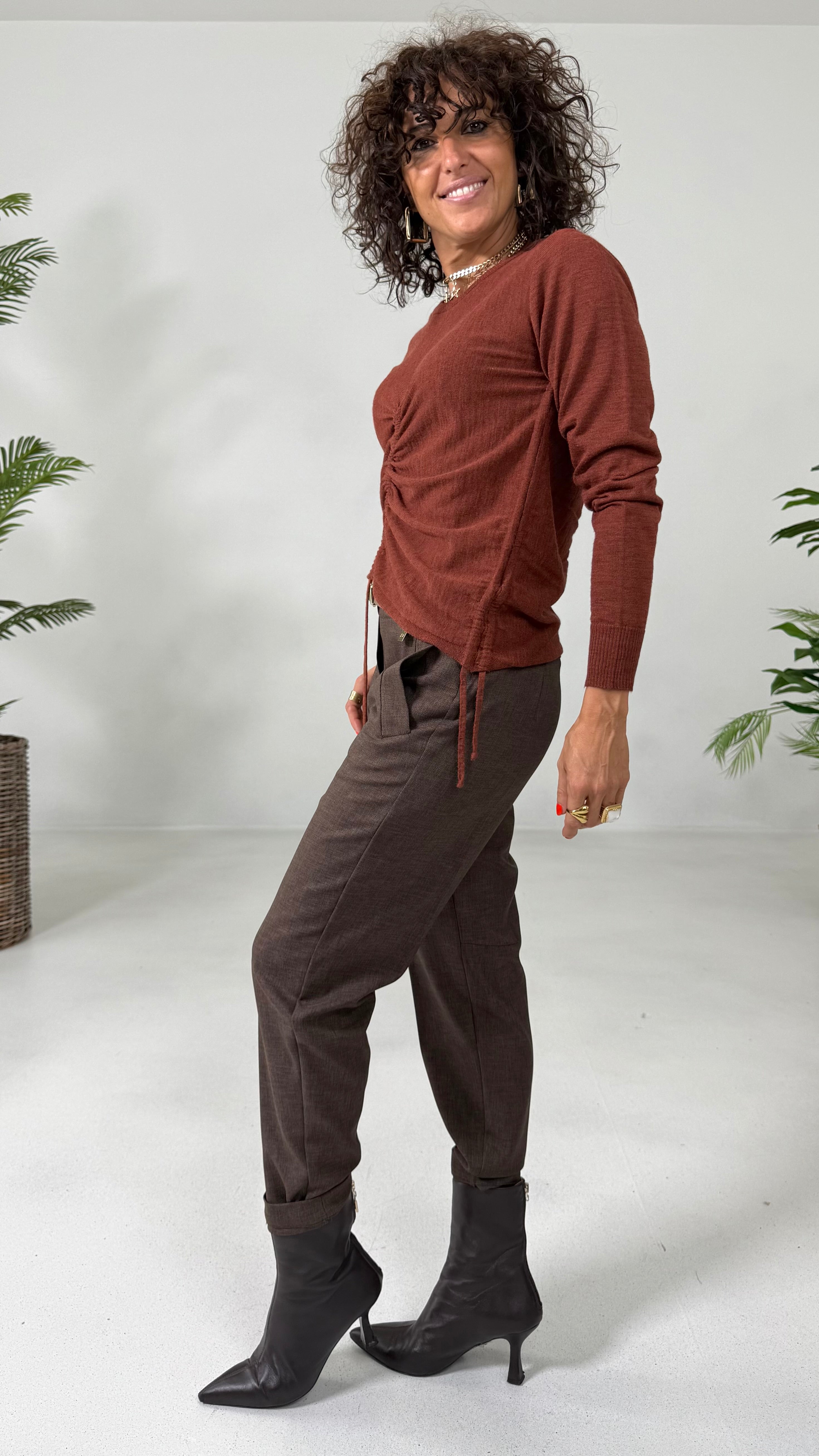 MAGLIA BASIC CON COULISSE IN LANA VISCOSA