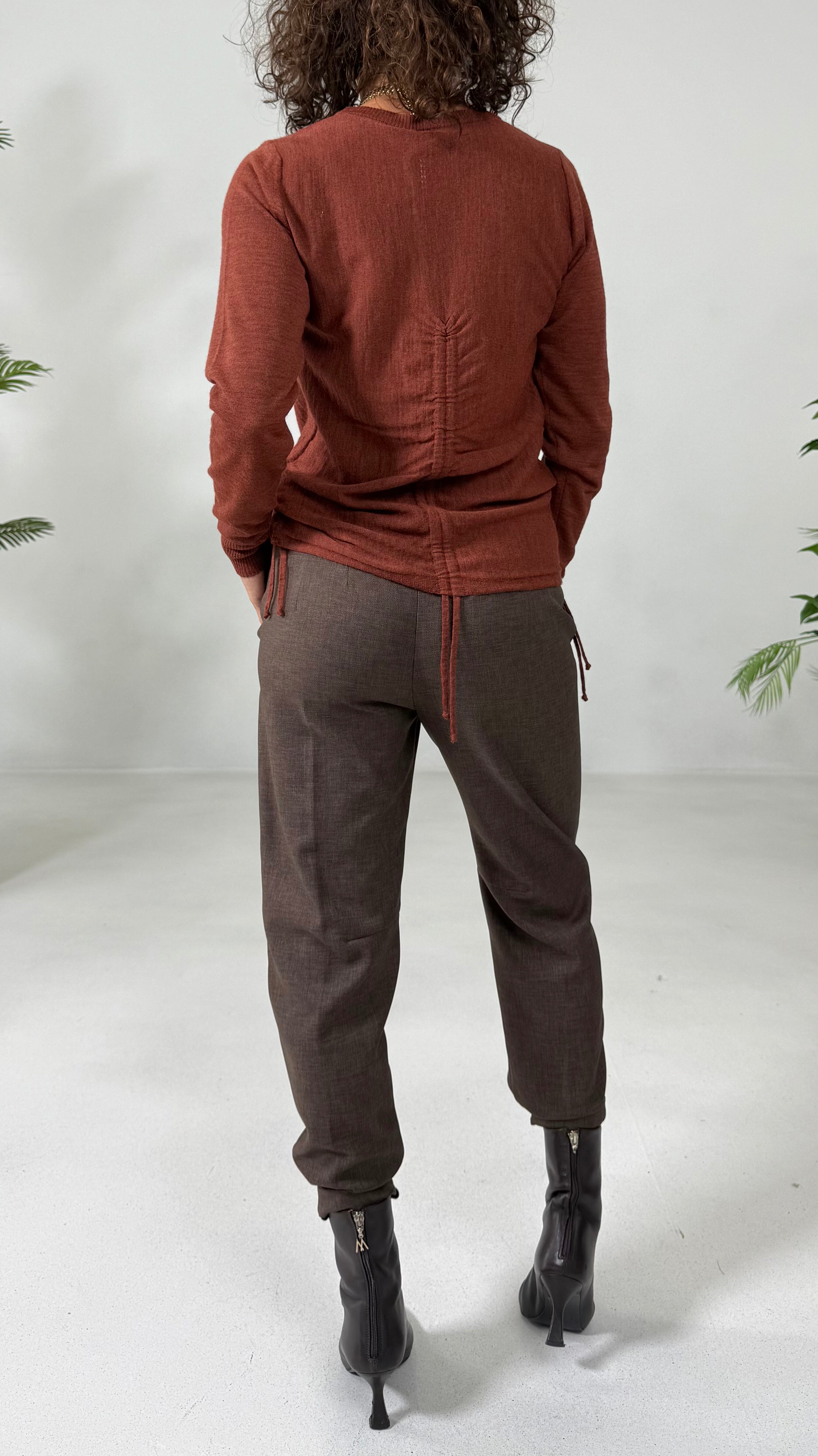 MAGLIA BASIC CON COULISSE IN LANA VISCOSA