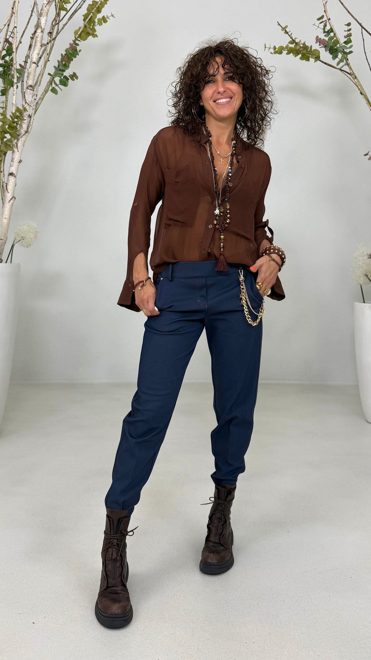 CAMICIA LINEA A UOMO IN CREPONNE VISCOSA