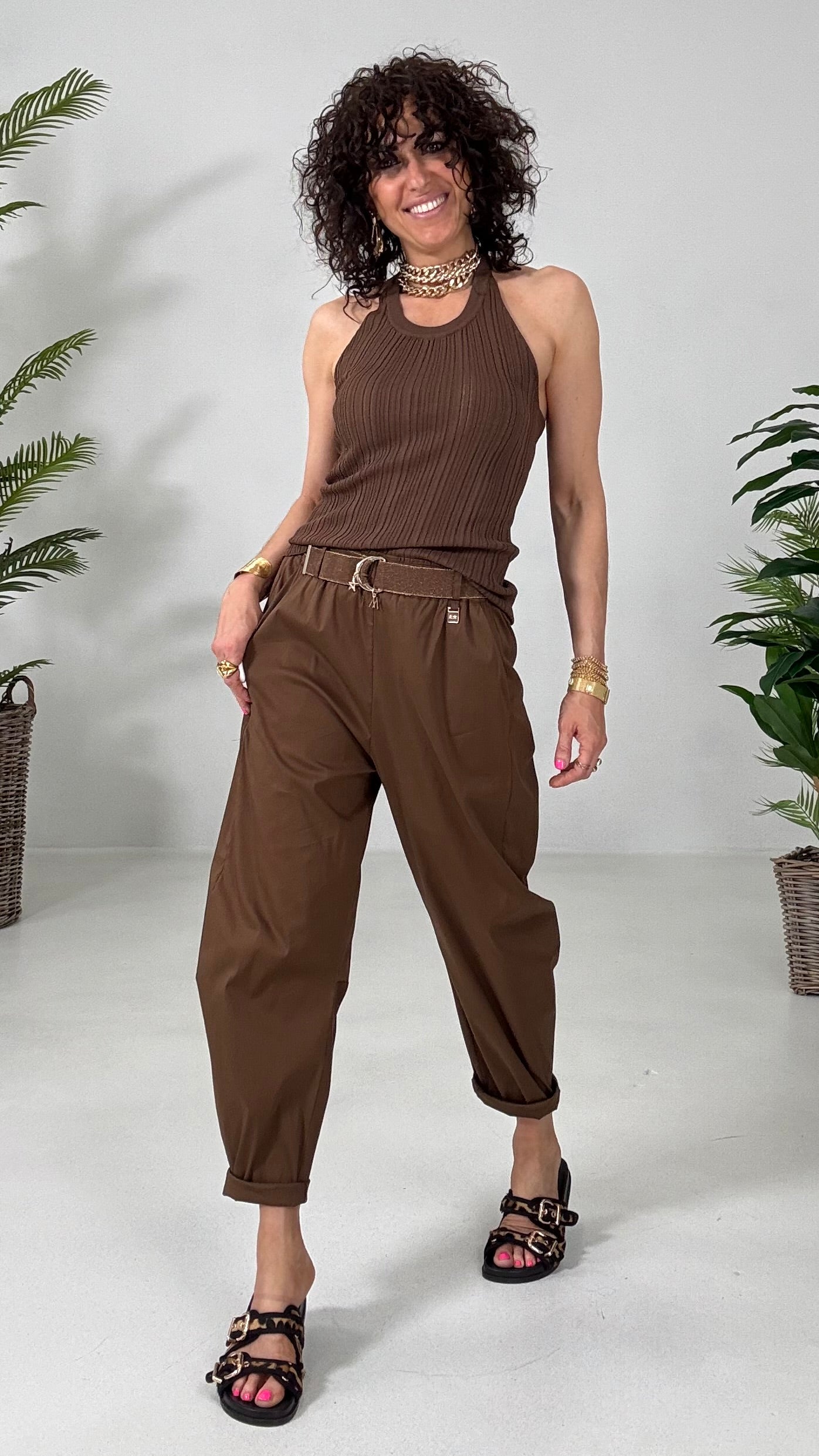 131 P25 TERRA TOP SCOLLO AMERICANA IN COSTINA LARGA VISCOSA ELASTICA