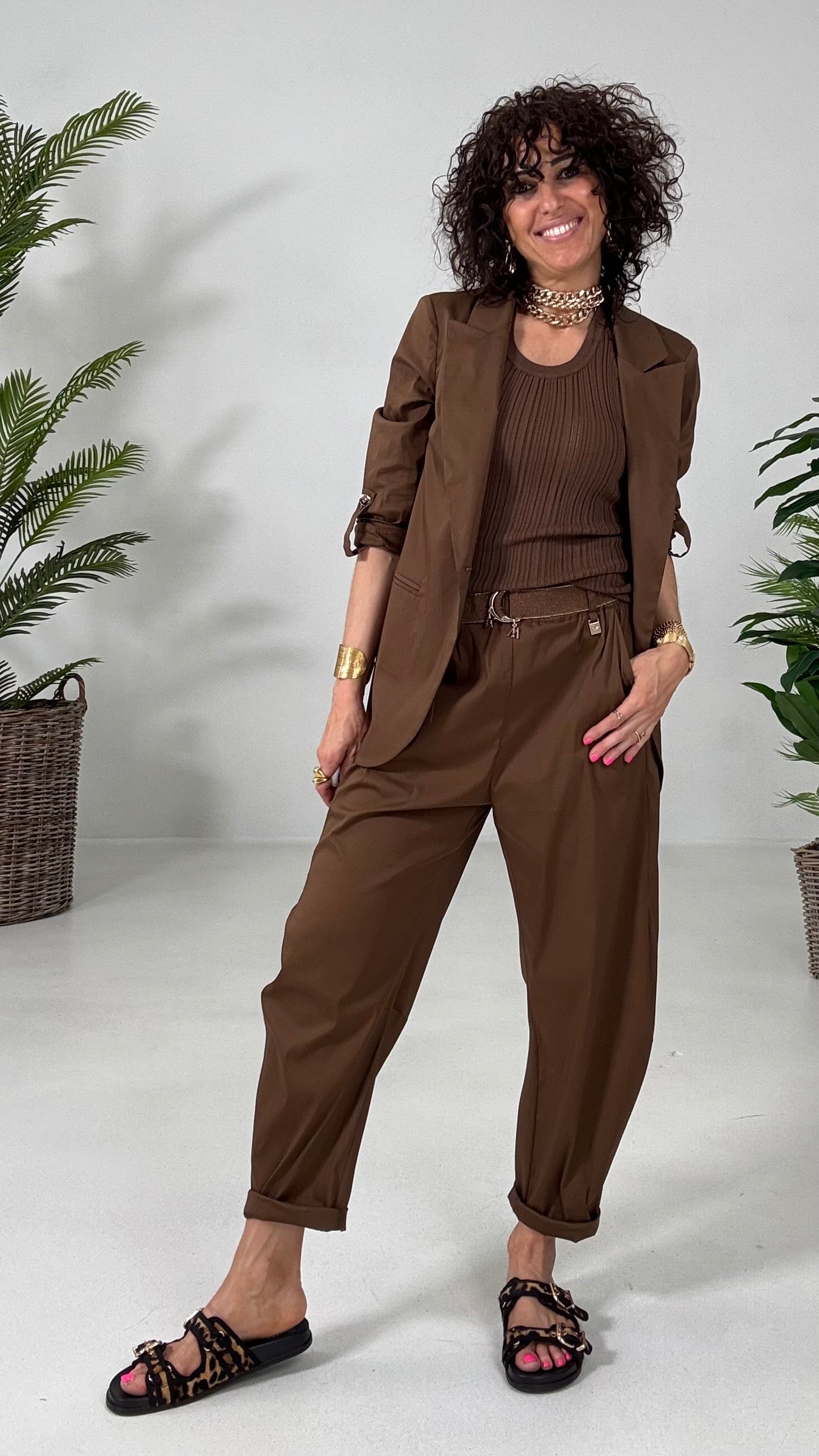 131 P25 TERRA TOP SCOLLO AMERICANA IN COSTINA LARGA VISCOSA ELASTICA