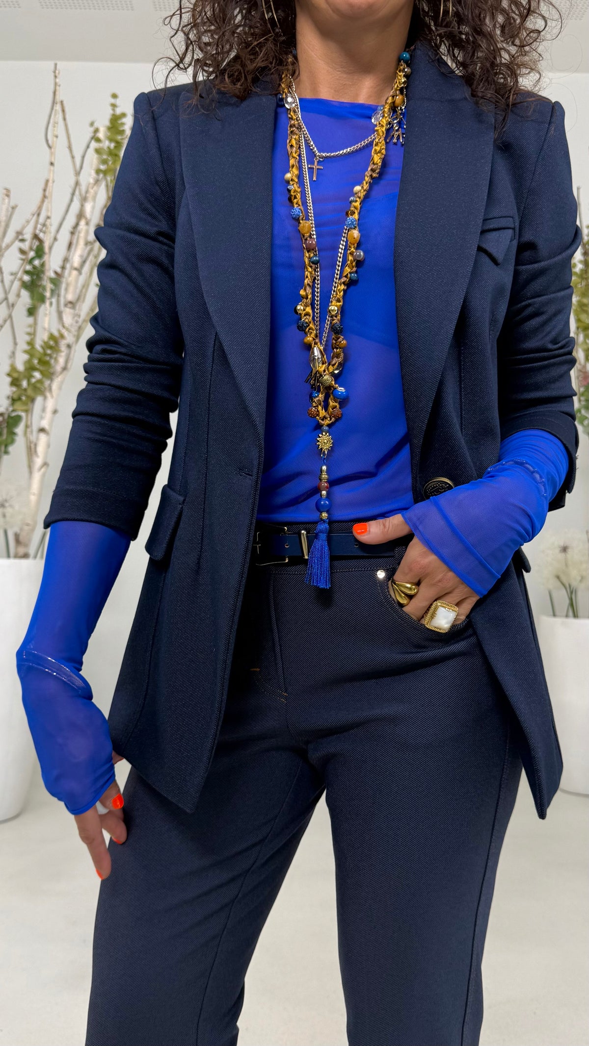 GIACCA IN TWILL PUNTO MAGLIA