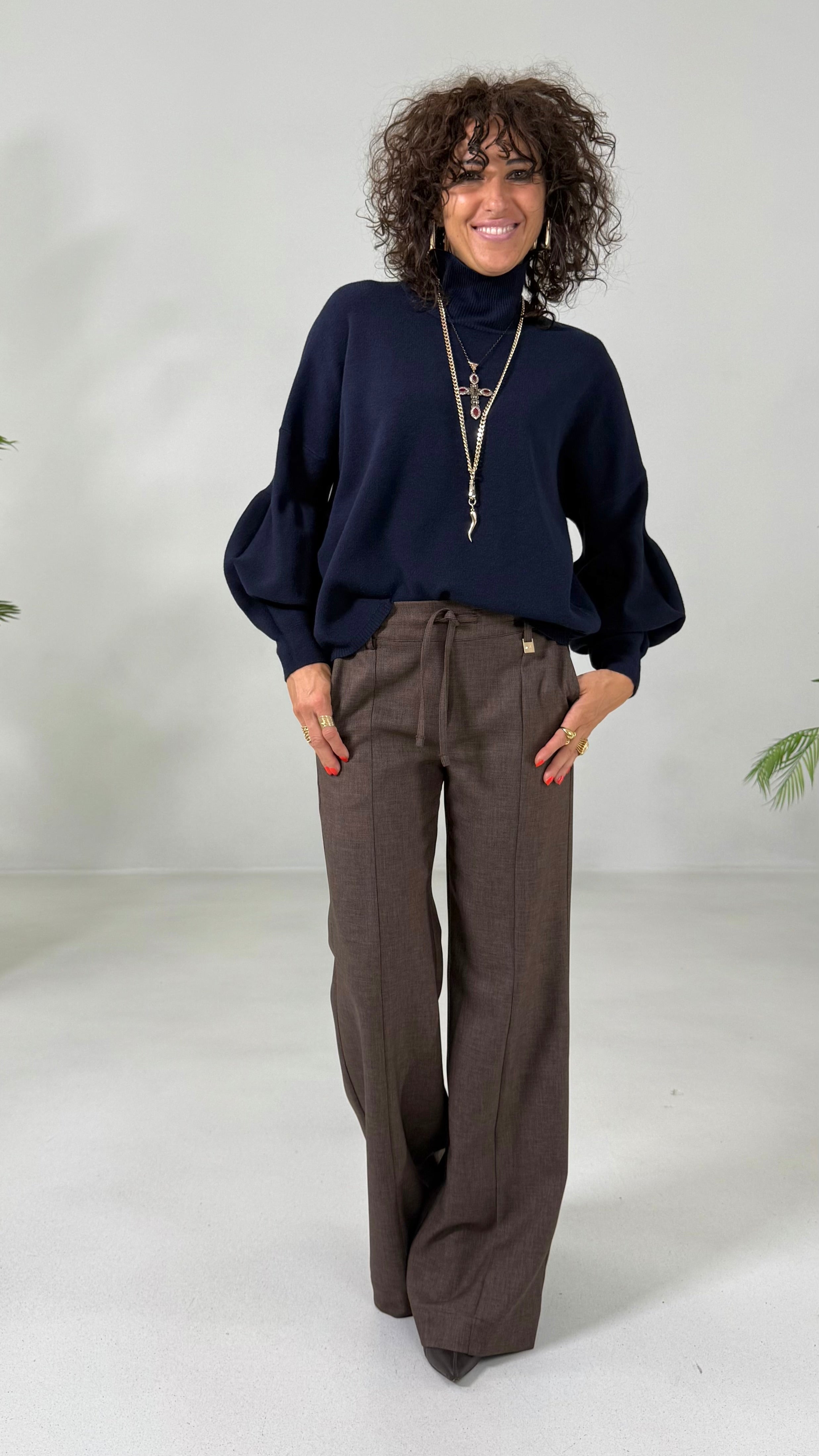 MAGLIA QUADRATA CON MANICHE PALLONCINO IN CALDA VISCOSA