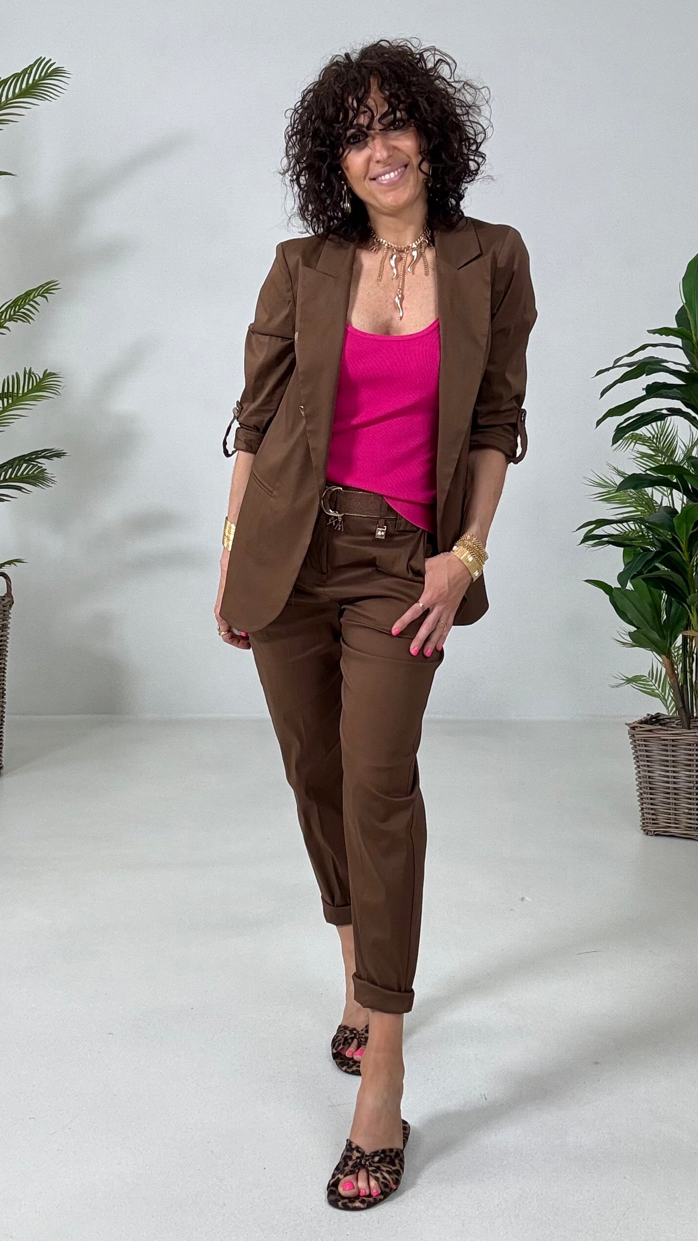 133 P25 FUXIA CANOTTA BASIC IN FILATO VISCOSA ELASTICA