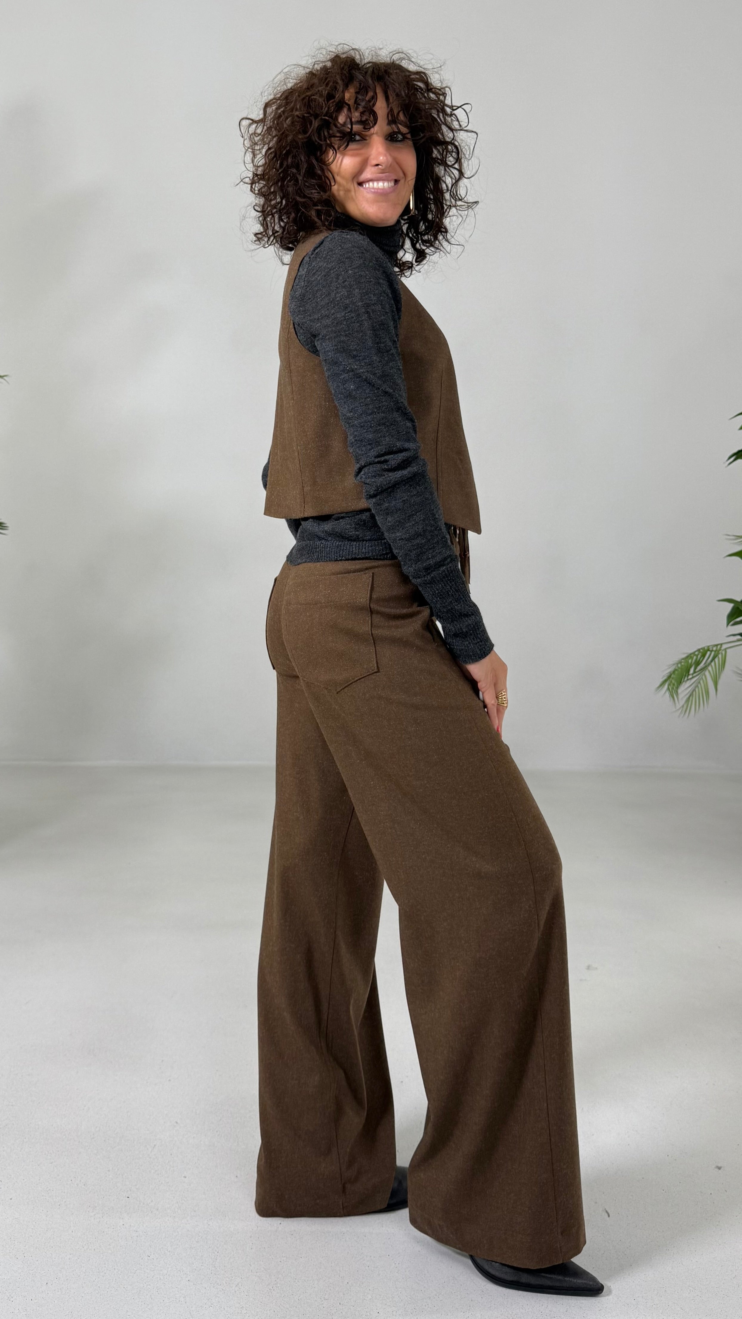 GILET IN FLANELLA SUPER ELASTICA CON LACCI
