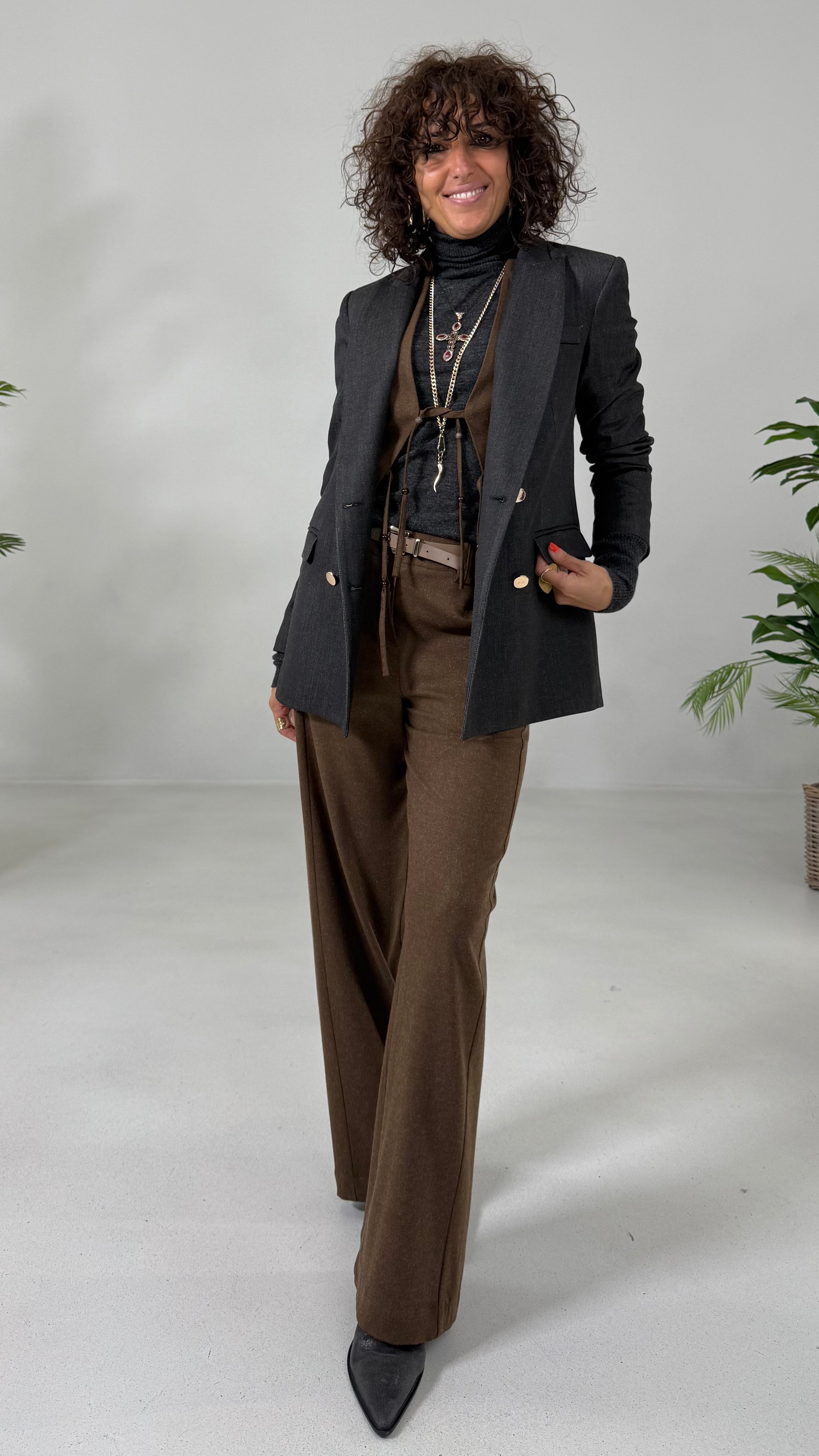 MAGLIA BASIC COLLO ALTO IN LANA VISCOSA
