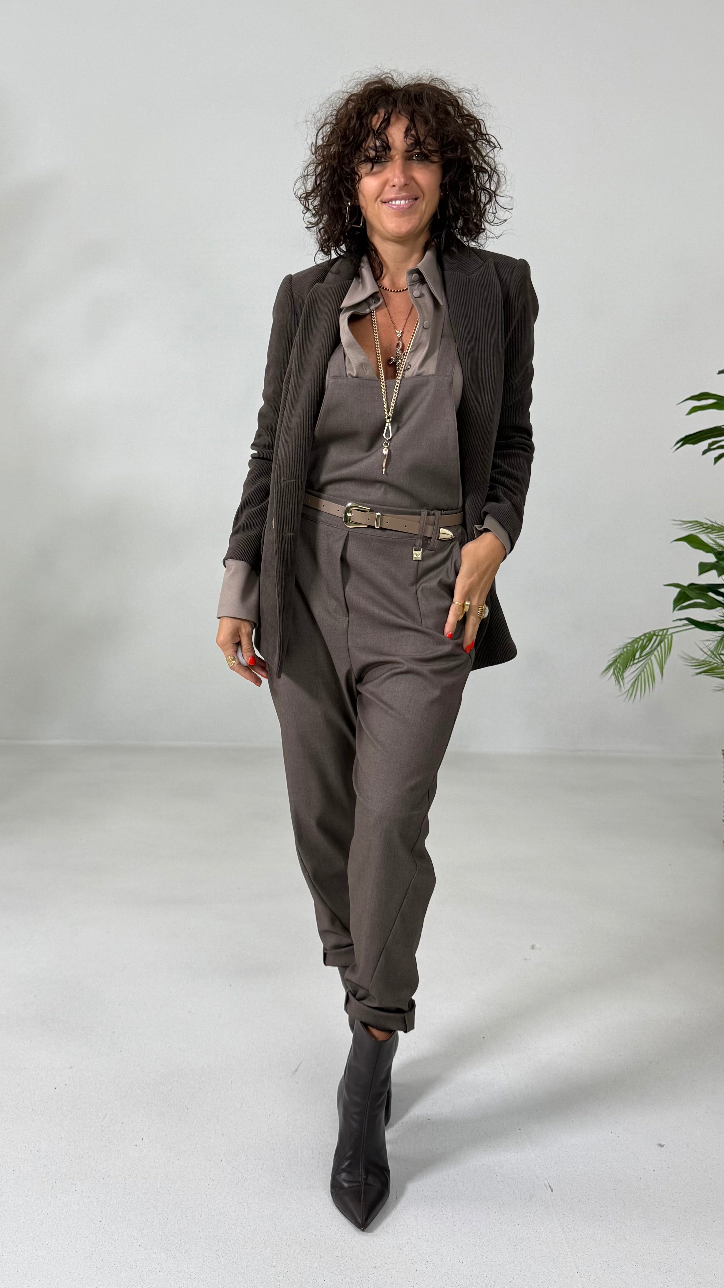 BAGGY CAVALLO BASSO IN FLANELLA PETTINATA