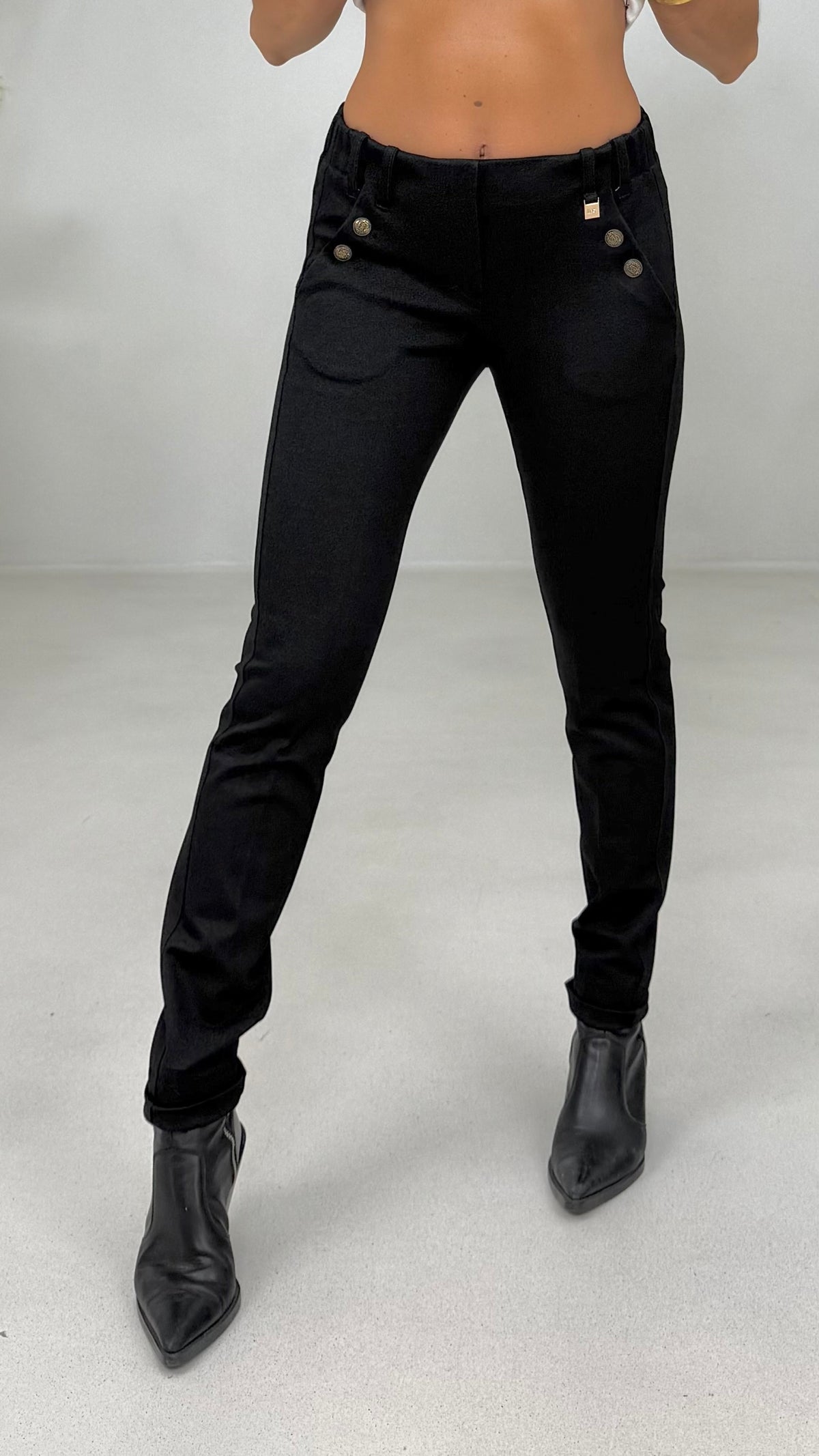 SKINNY IN TWILL PUNTO MAGLIA