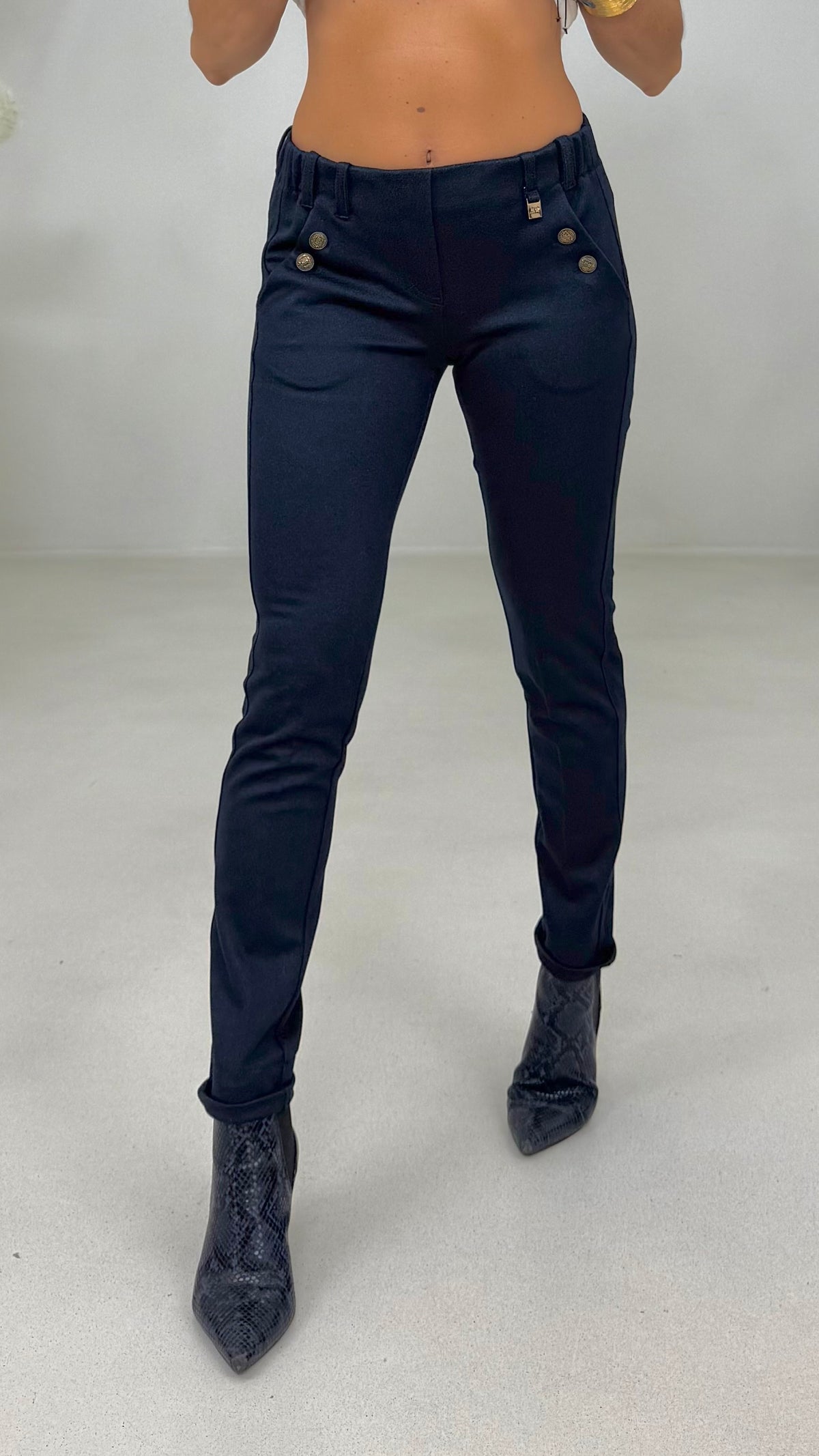 SKINNY IN TWILL PUNTO MAGLIA