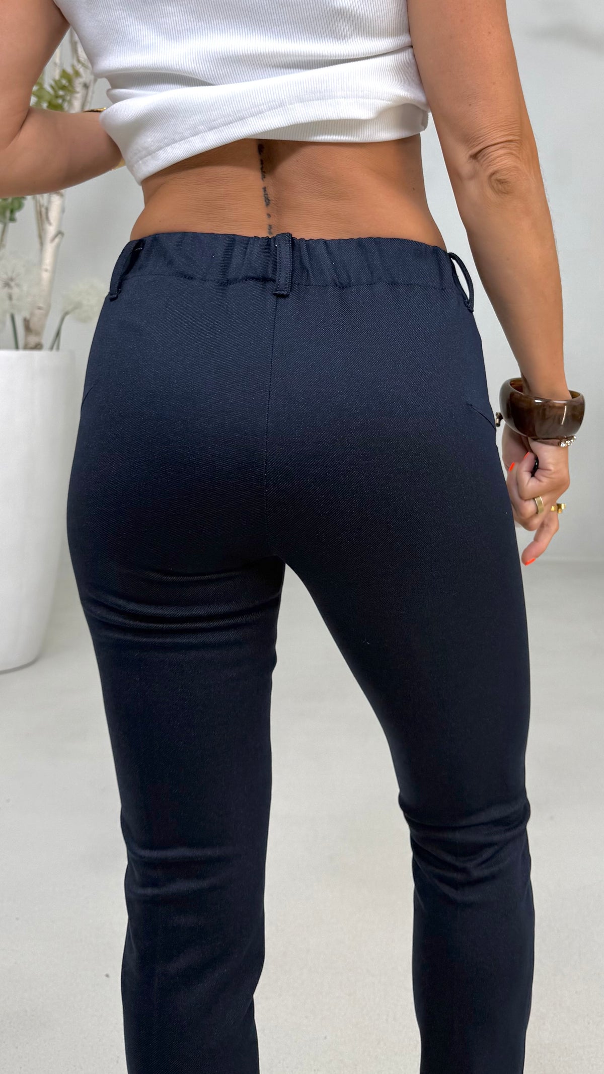 SKINNY IN TWILL PUNTO MAGLIA