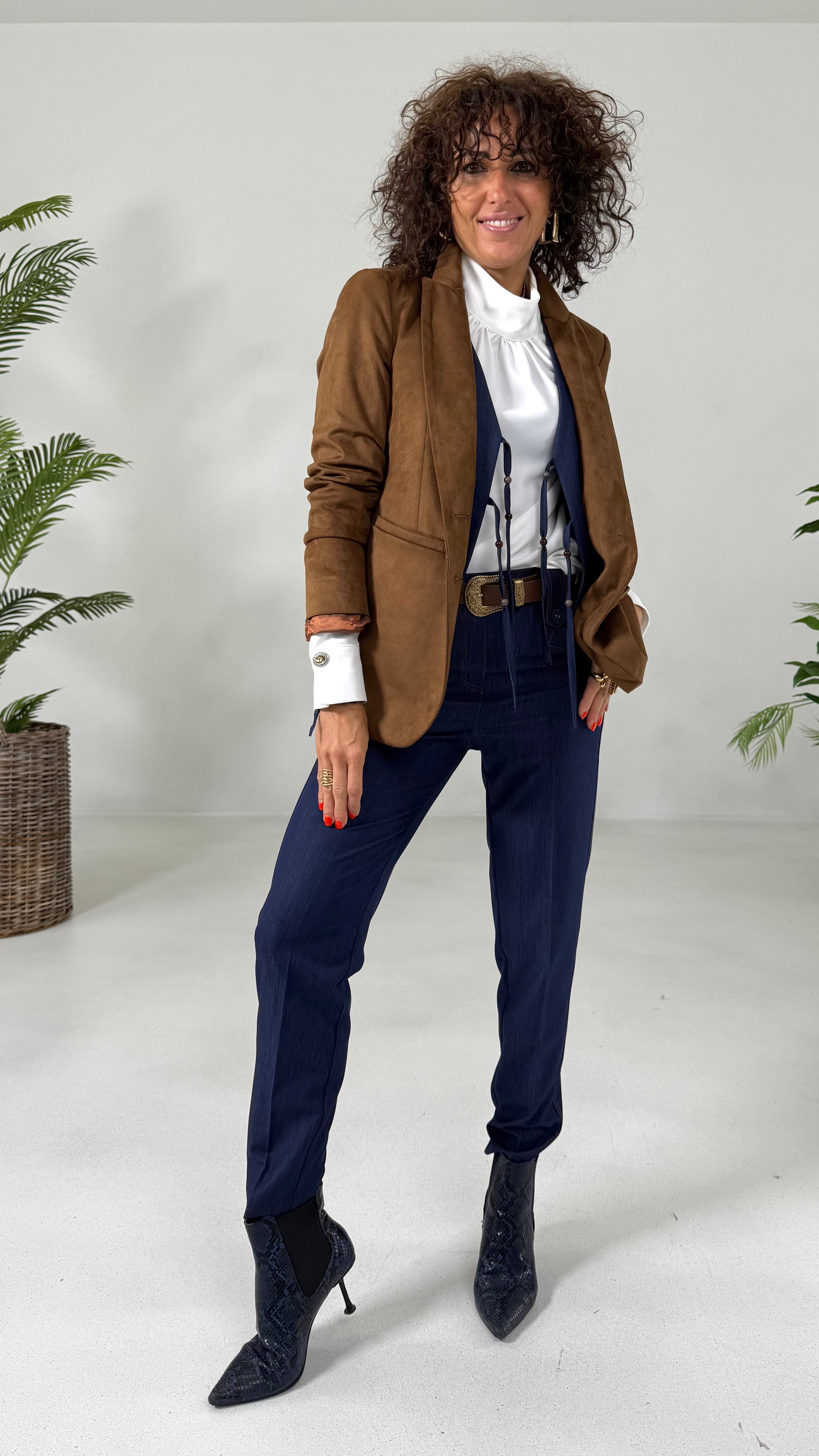CAMICIA IN CADY FLUIDO COLLO ALTO CON ARRICCIO