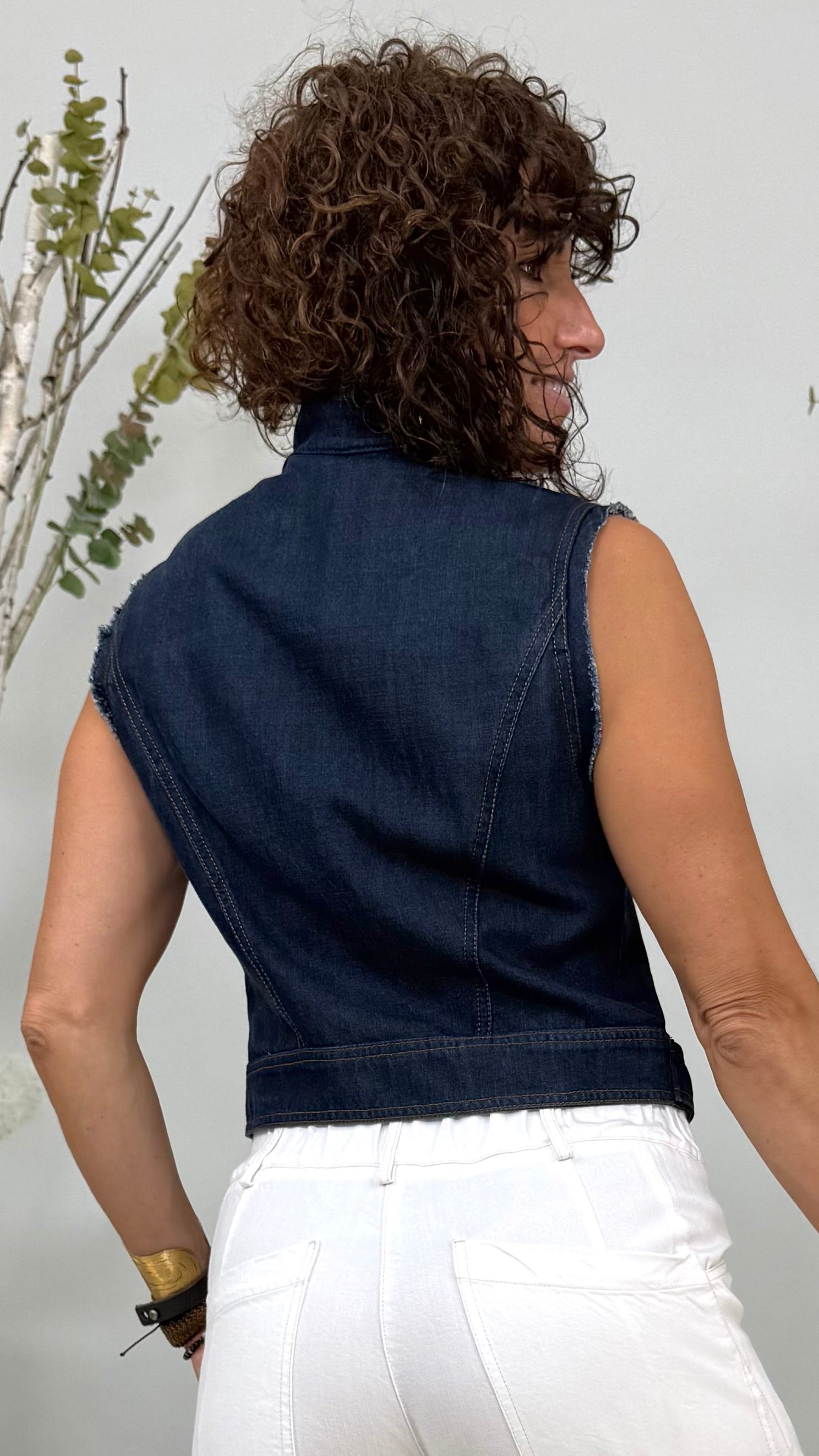 GILET JEANS IN LYOCELL