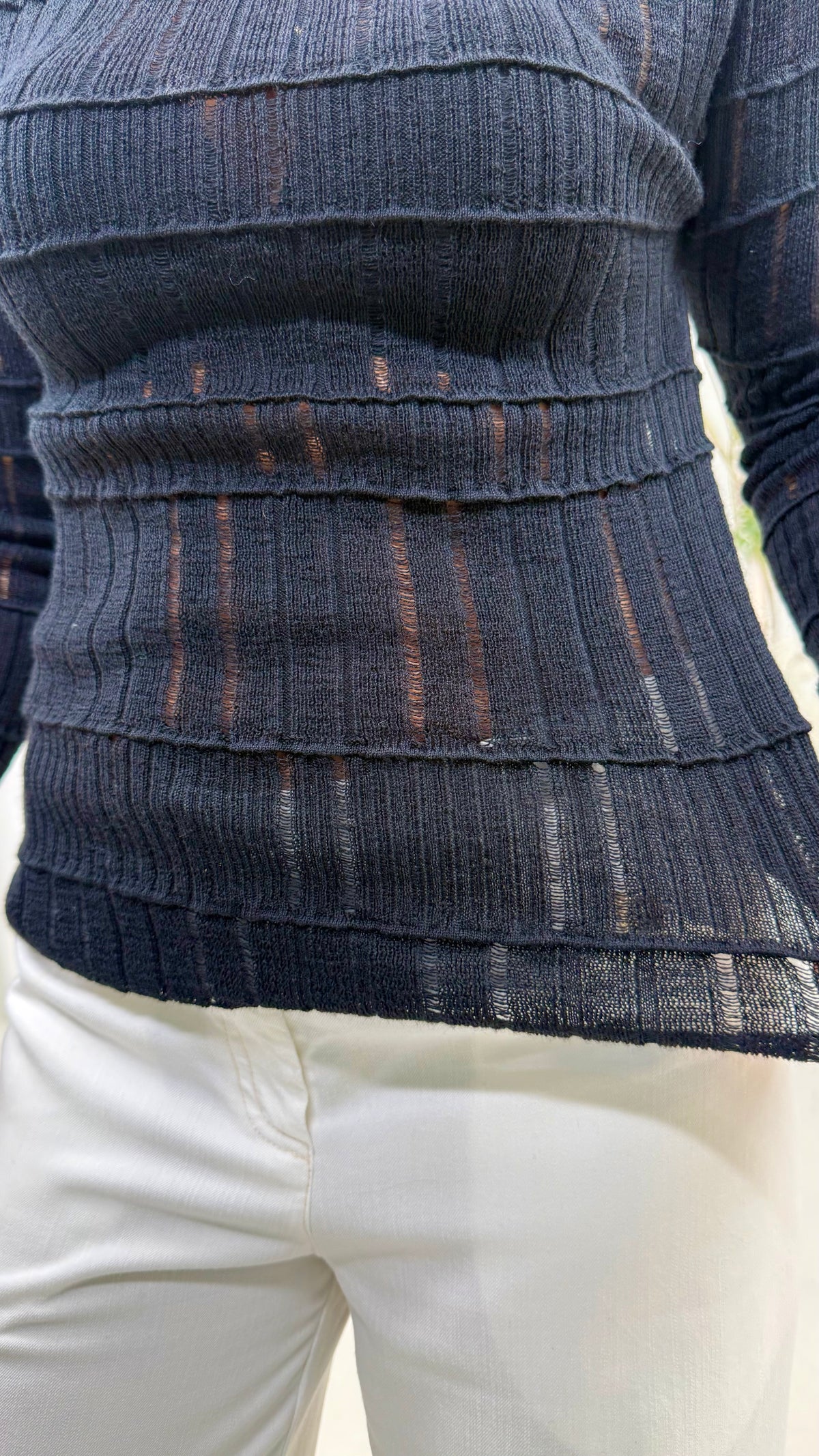 MAGLIA SCOLLO A BARCHETTA IN MERINOS