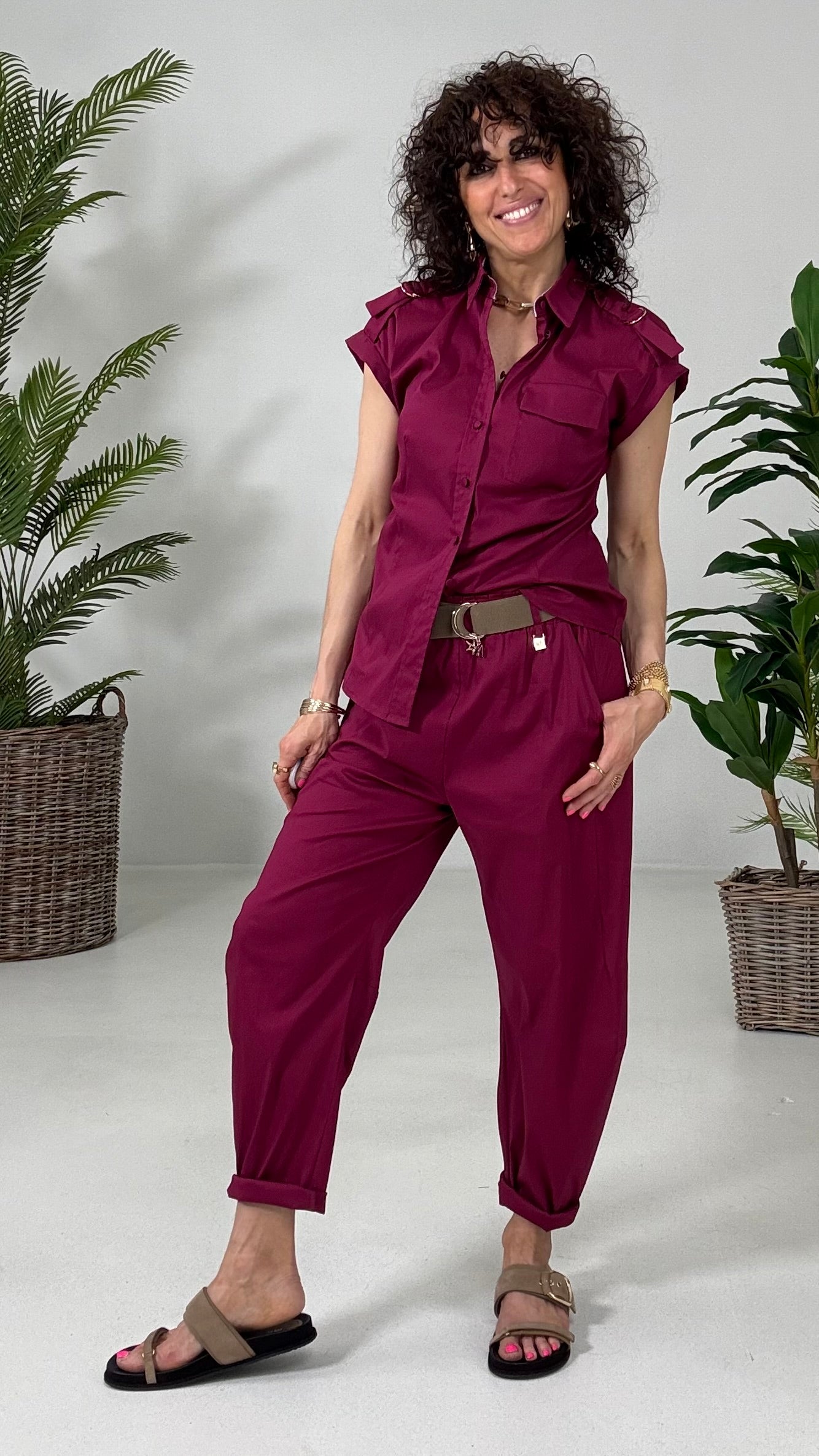 706 P25 AMARANTO CAMICIA CON MANICA SCESA IN PELLE D UOVO