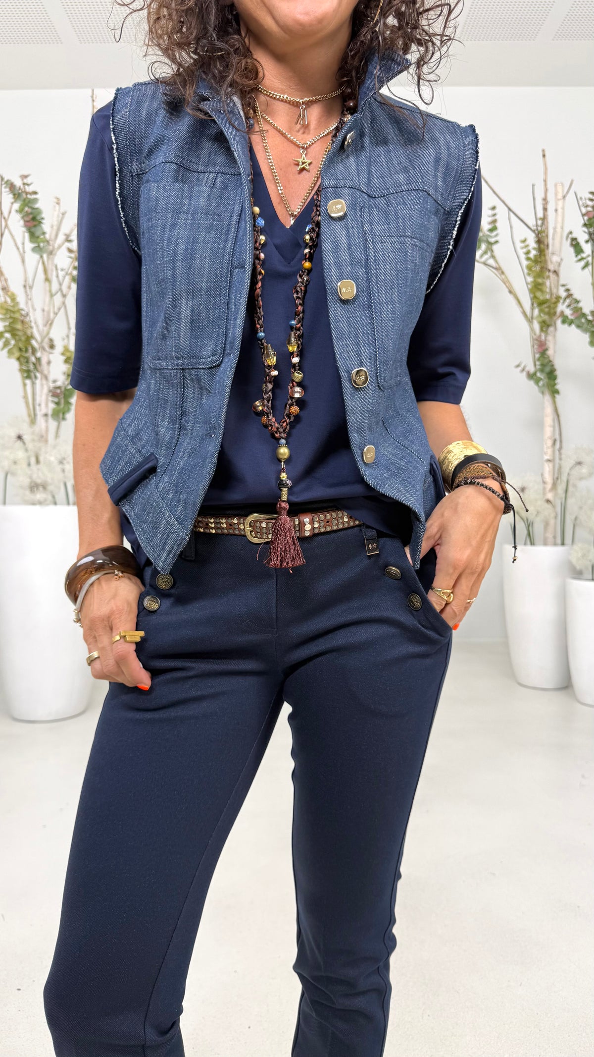 SKINNY IN TWILL PUNTO MAGLIA