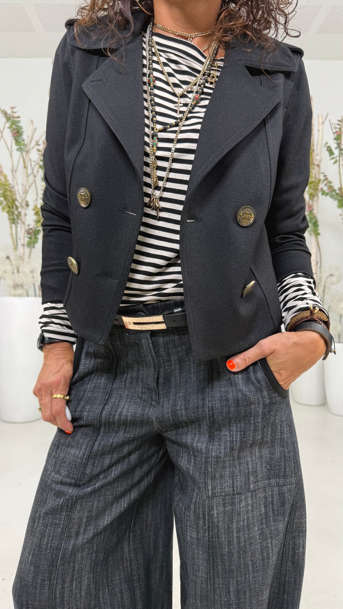 SPENCER ALAMARI IN TWILL PUNTO MAGLIA