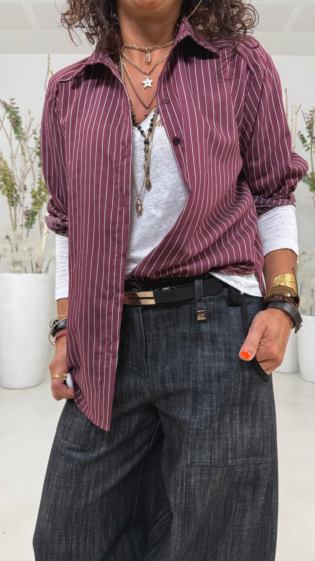 CAMICIA RIGA IN VISCOSA NYLON