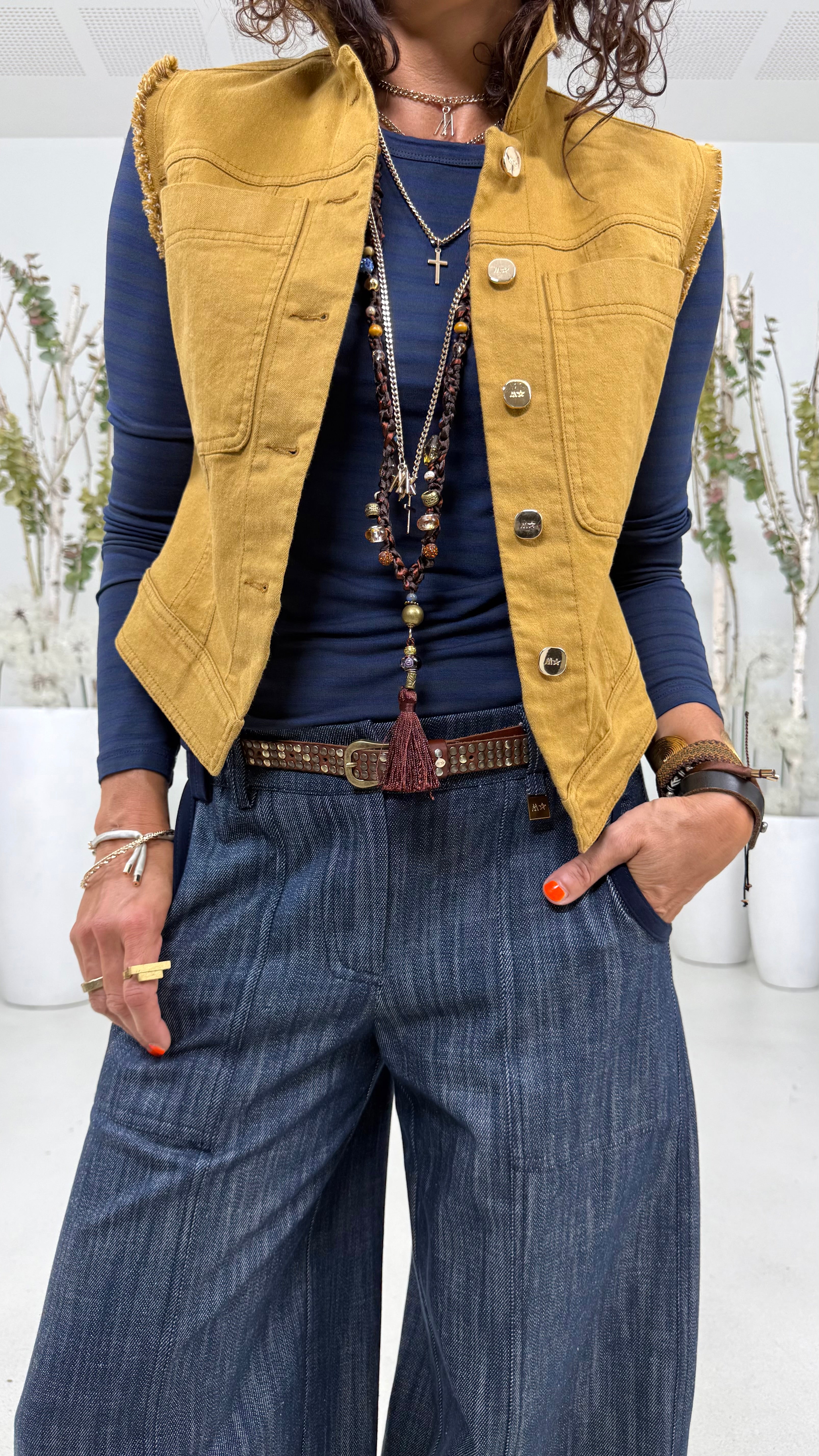 GILET IN DENIM ELASTICIZZATO