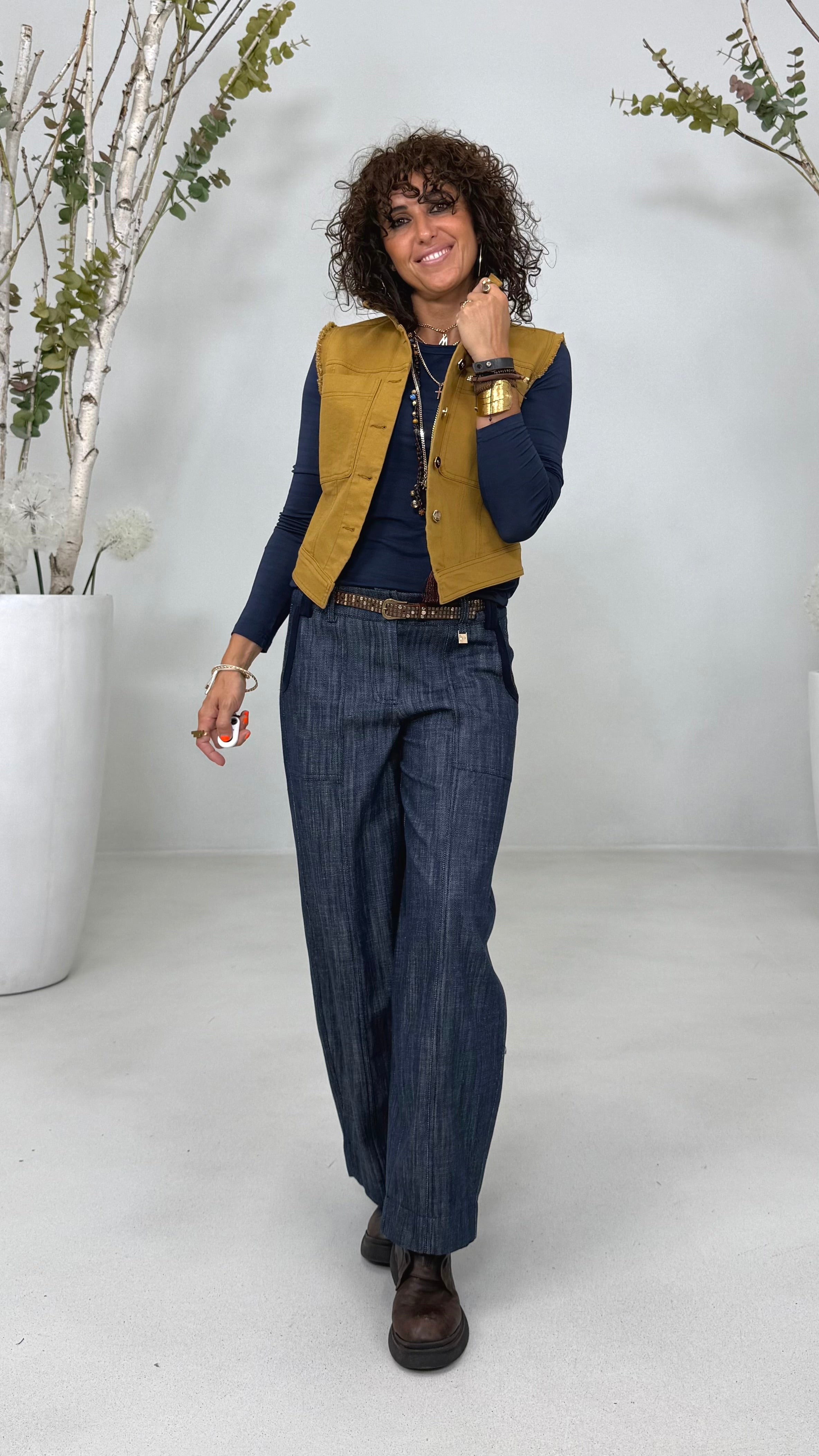 GILET IN DENIM ELASTICIZZATO