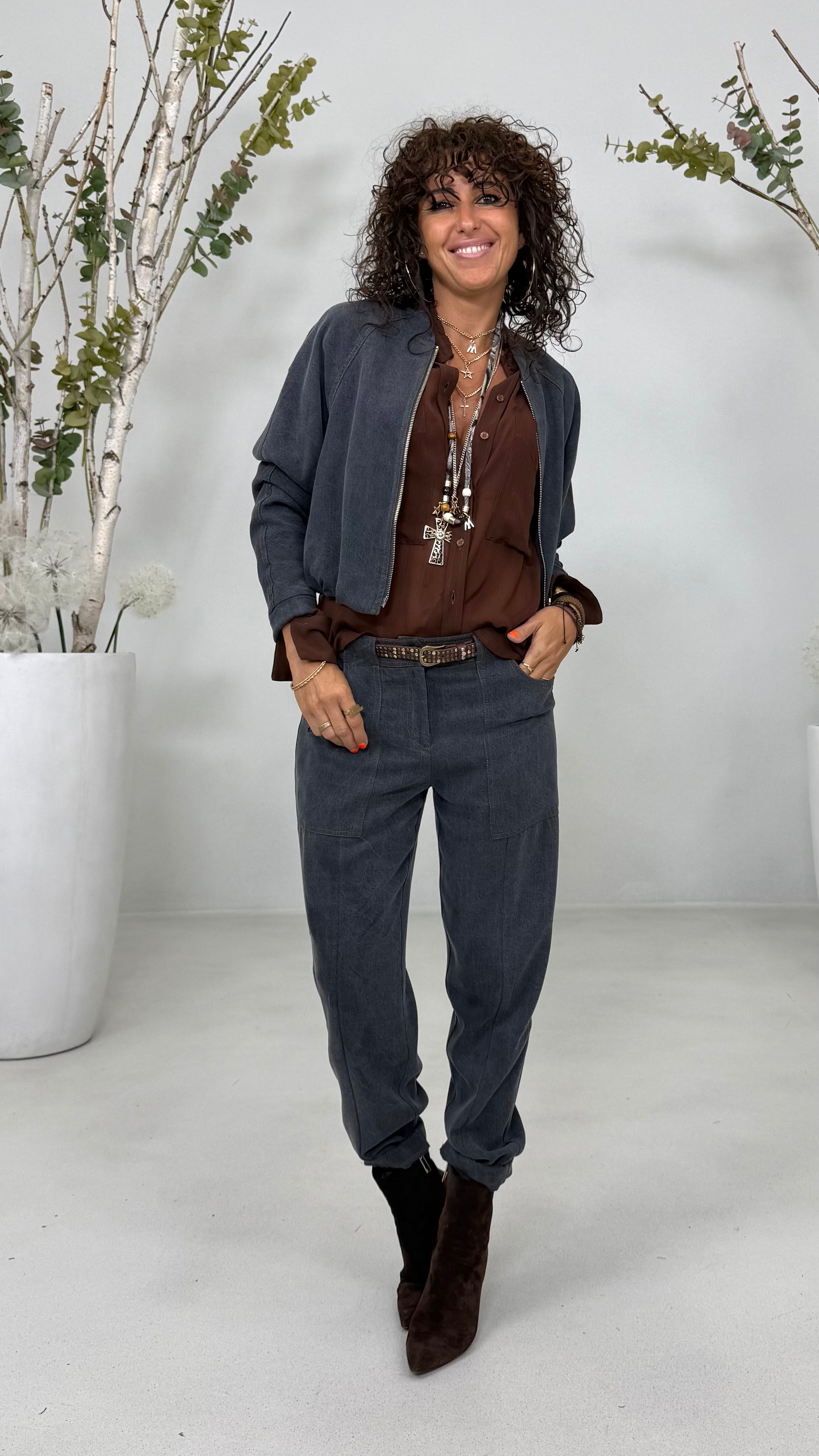 BOMBER IN JEANS LYOCELL