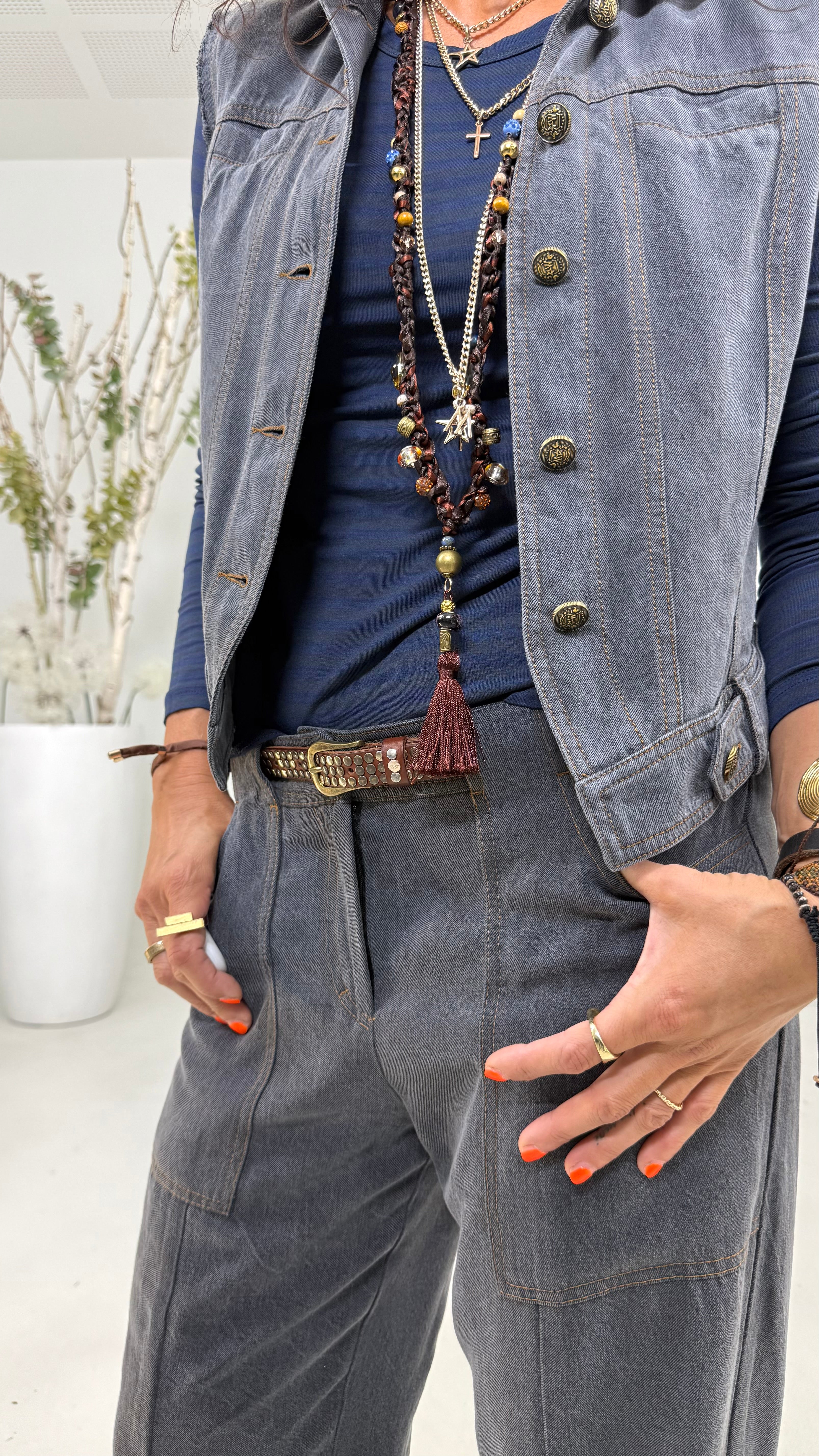 GILET JEANS IN LYOCELL