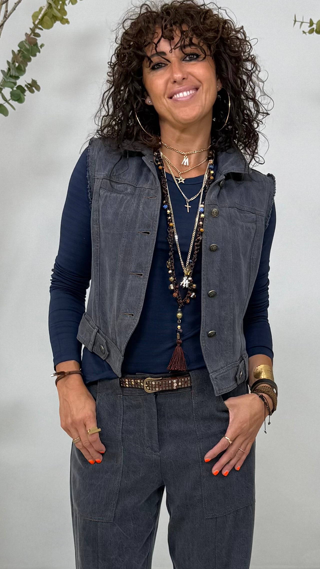 GILET JEANS IN LYOCELL