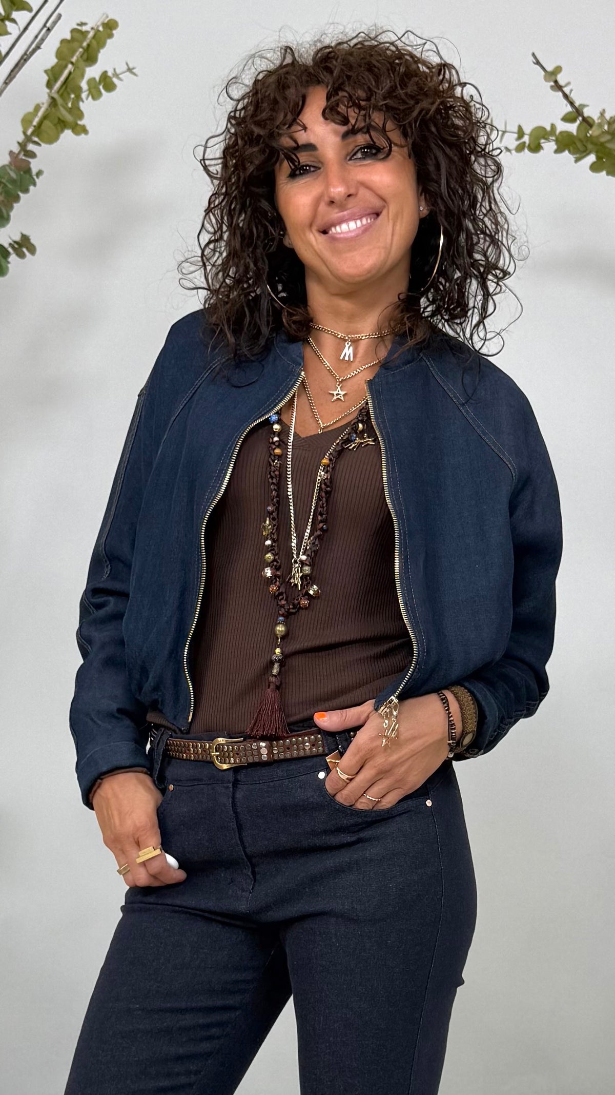 BOMBER IN JEANS LYOCELL